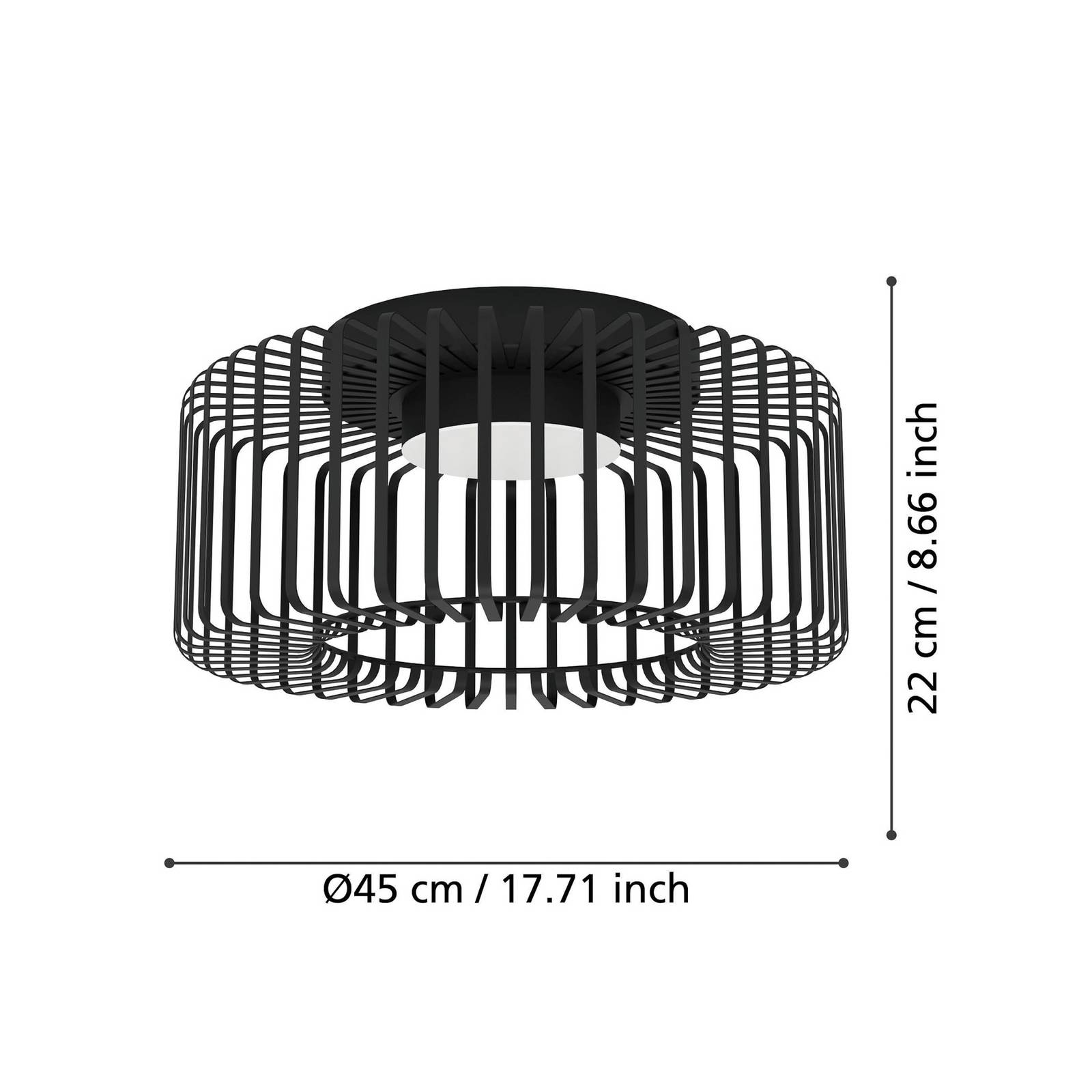 EGLO connect lampa sufitowa LED Ginestrone-Z, czarna, aluminium