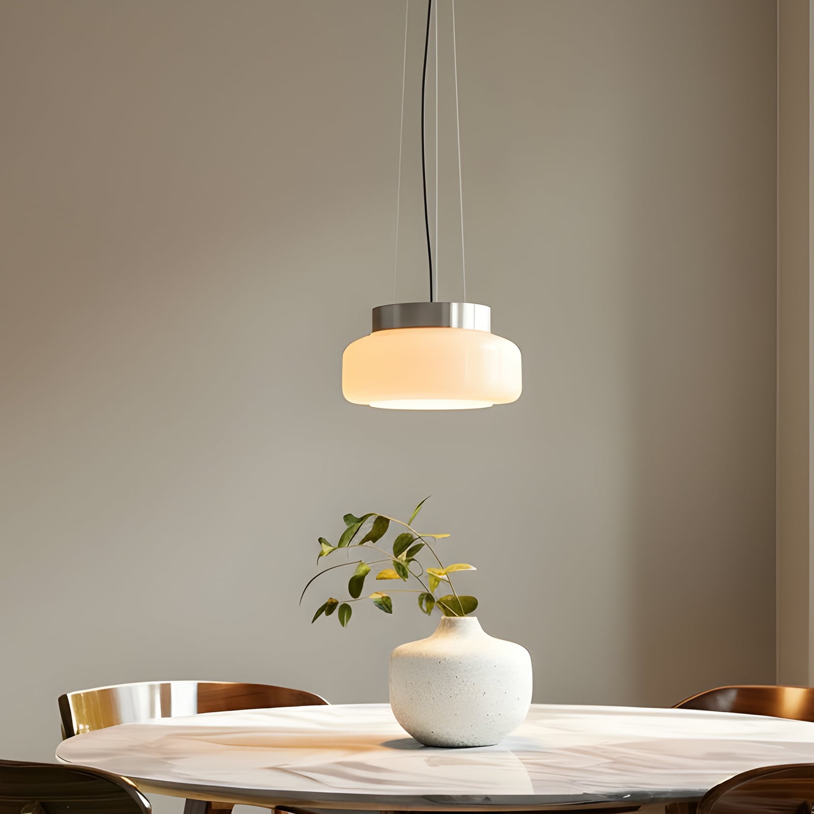 Viseća lampa BonBon, krem, Ø 25 cm, staklo - Aldex