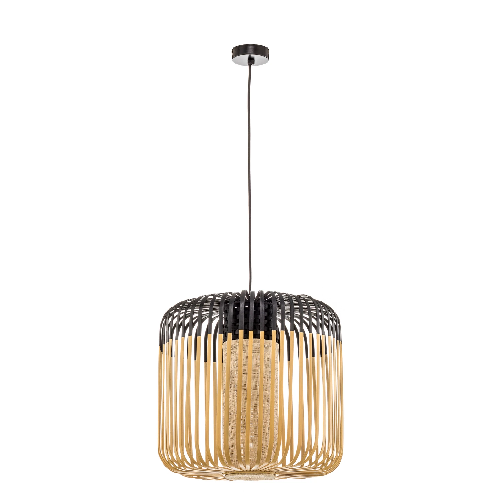 Forestier viseća svjetiljka Bamboo M, Ø 45 cm, crna