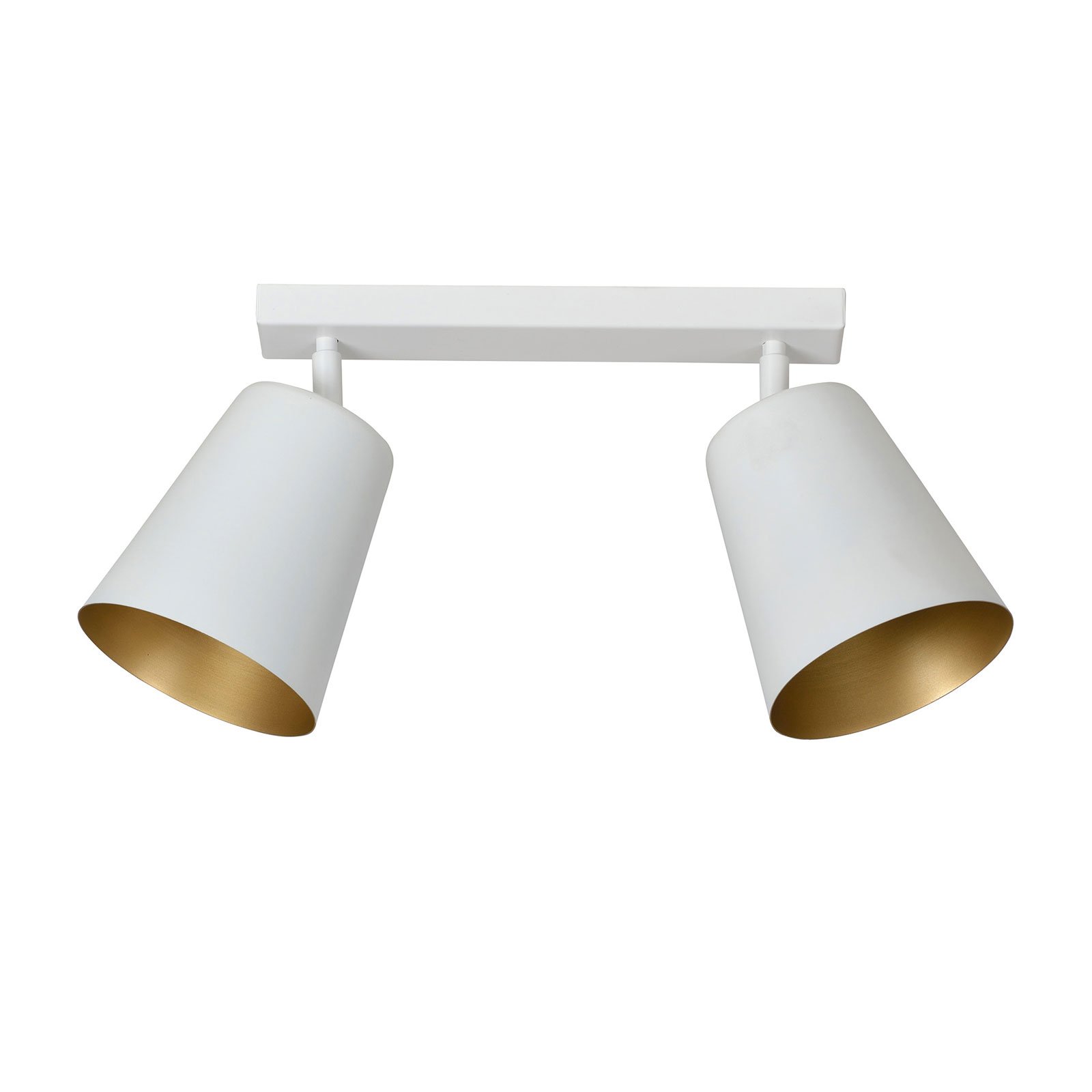 EMIBIG LIGHTING Prism downlight, two-bulb, white/gold, for Living / Dining Room, steel, E27, 60 W, energy efficiency: A++, L: 50 cm, H: 30 cm