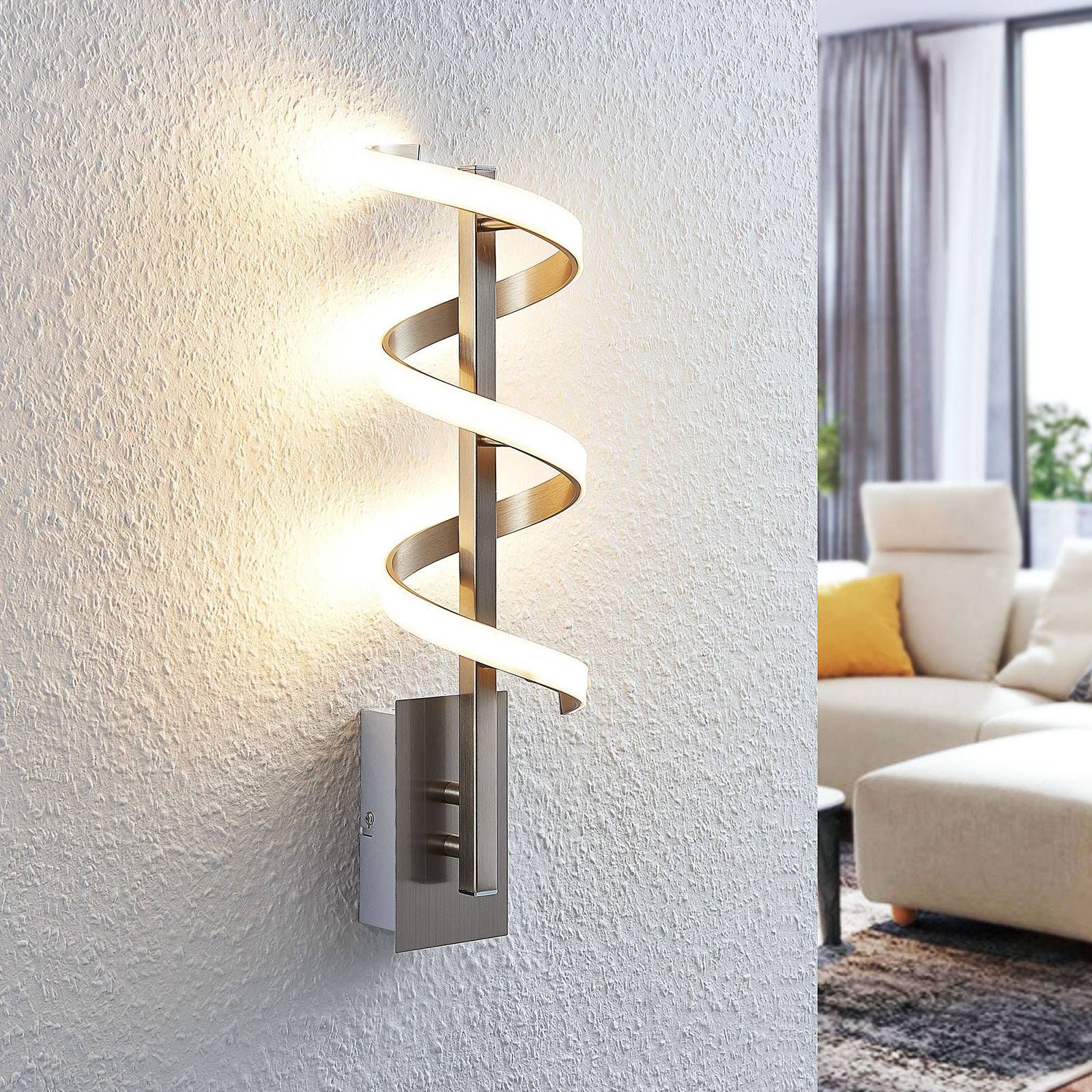 Photos - Chandelier / Lamp Lindby Spiral LED wall light Pierre 