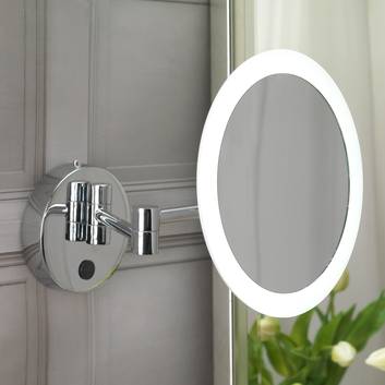 Rim LED make-up mirror in chrome with joints
