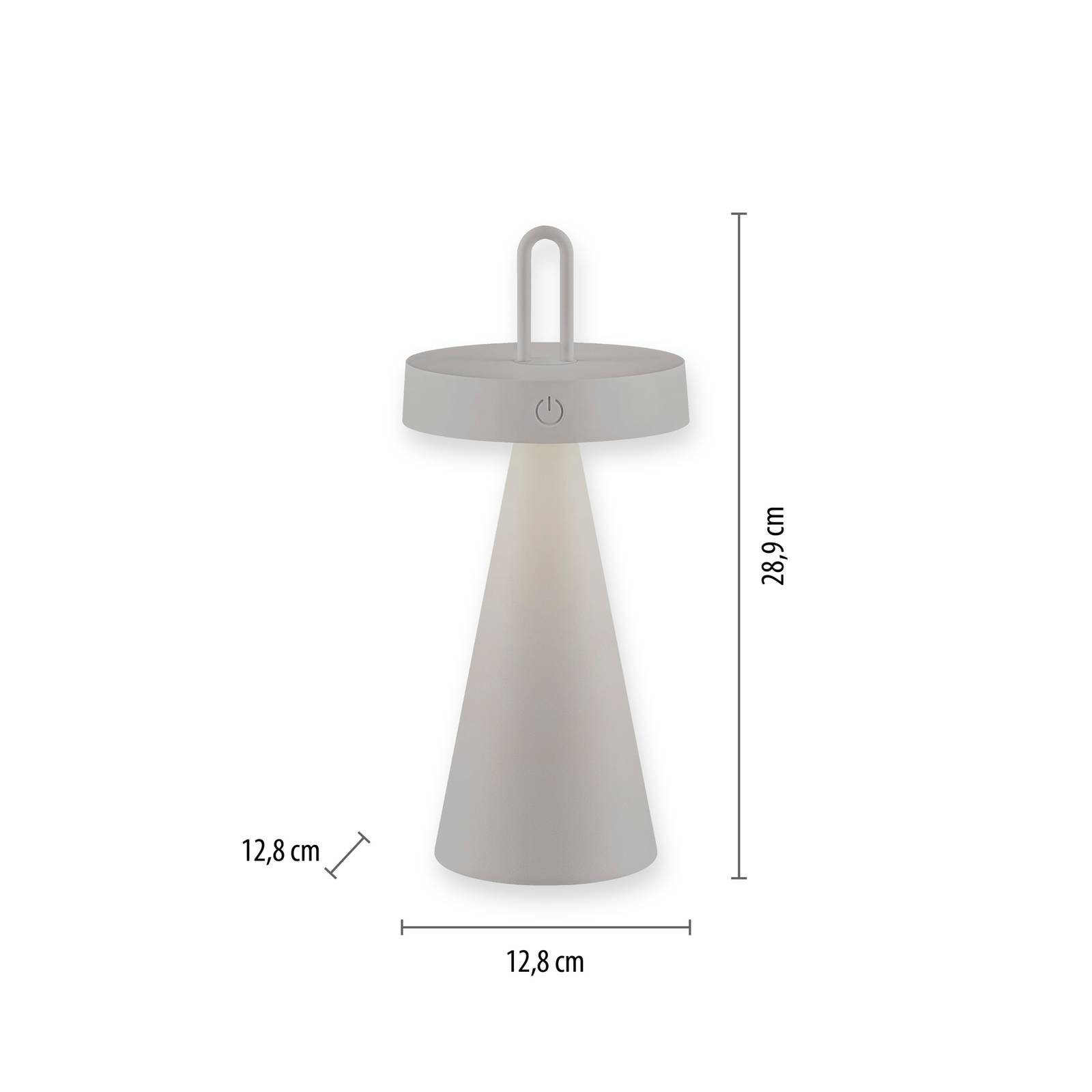 JUST LIGHT. Lampa stołowa LED Alwa szaro-beżowa żelazo IP44