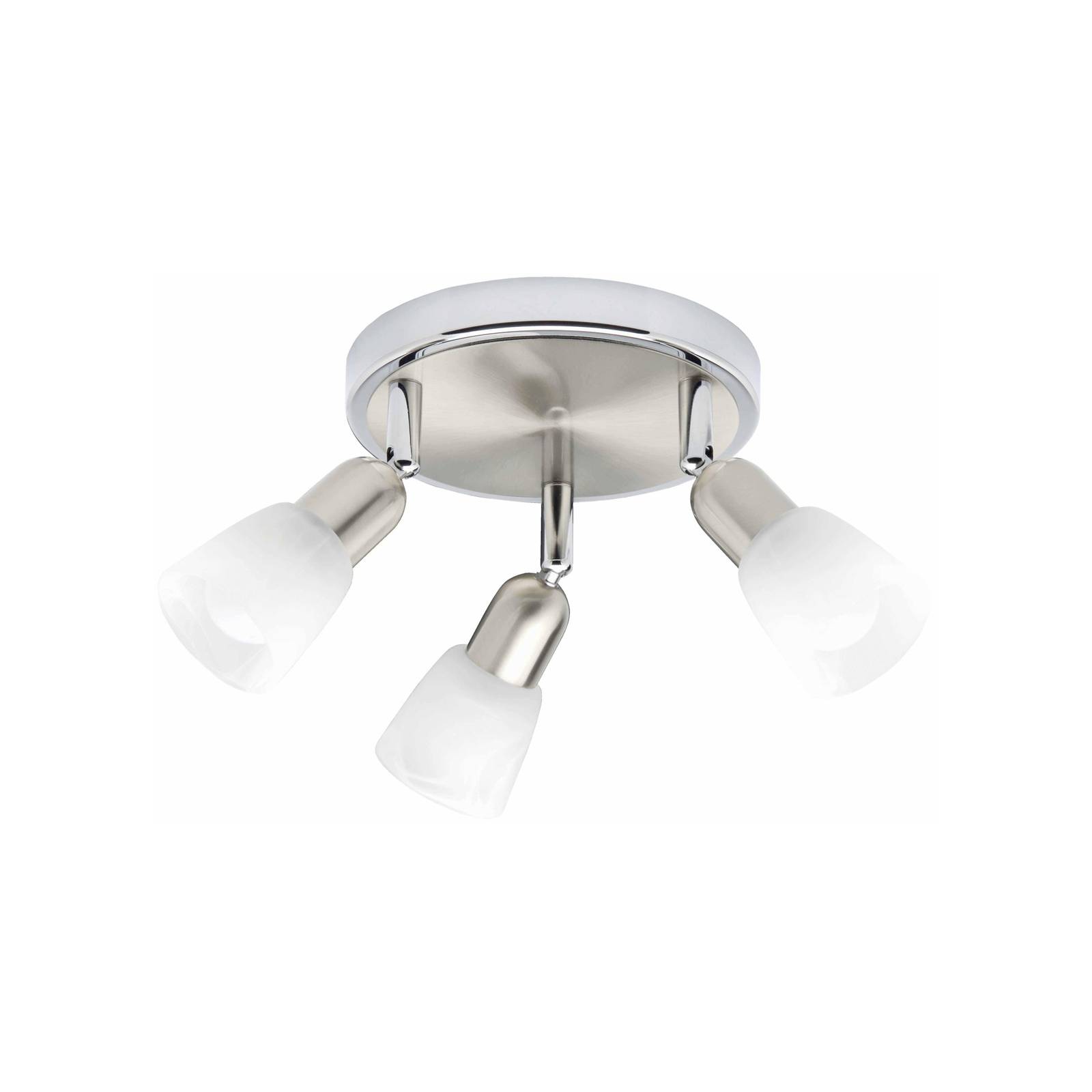 Deckenstrahler Sofia, eisen/chrom/weiß, Ø 20 cm, 3-flg.
