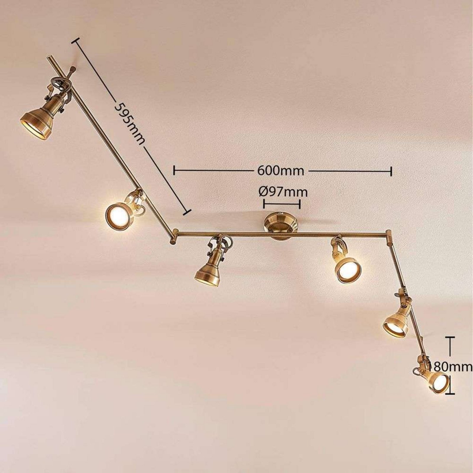 Perseas 6 LED Plafonieră Antique Brass - Lindby