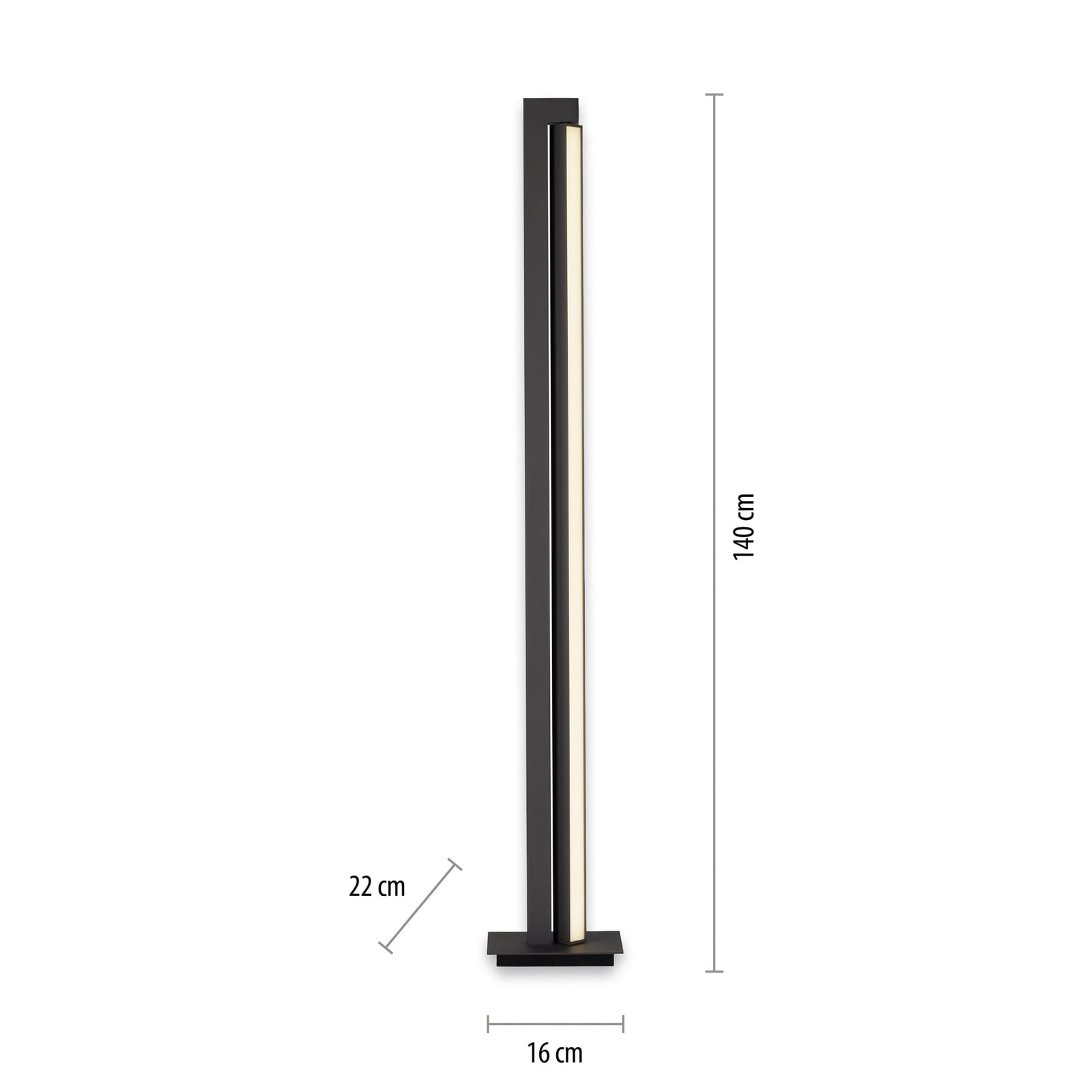 Lines Floor LED-Stehlampe, graphite, 140cm, CCT, dim. - PURE Lines Floor LED-Stehlampe, graphite, 140cm, CCT, dim. - PURE