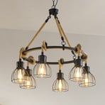 Lampa wisząca Rampside z 6 klatkowymi kloszami