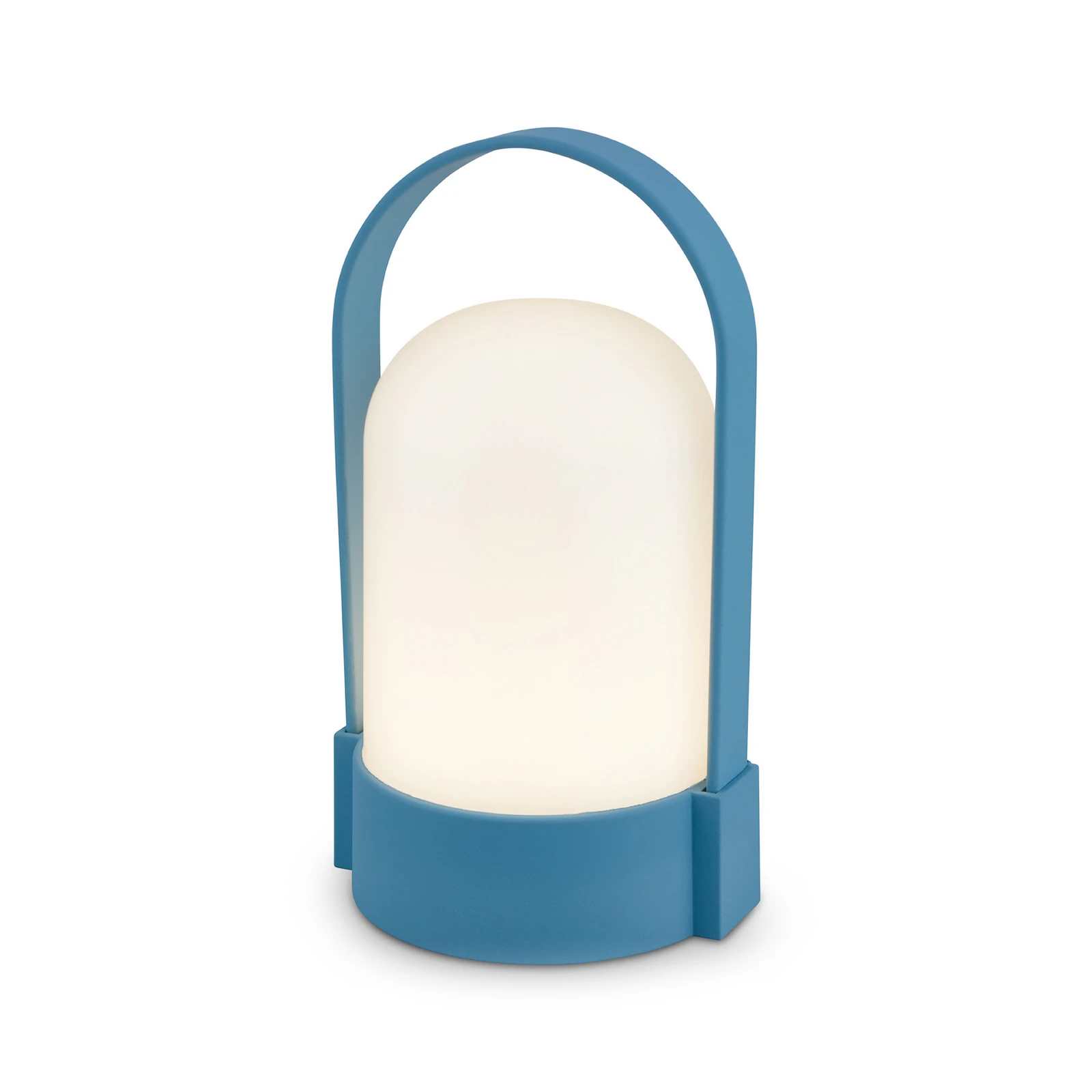 LED akumuliatorinė stalo lempa ASA, balandžių mėlyna, aukštis 15,5 cm, IP44