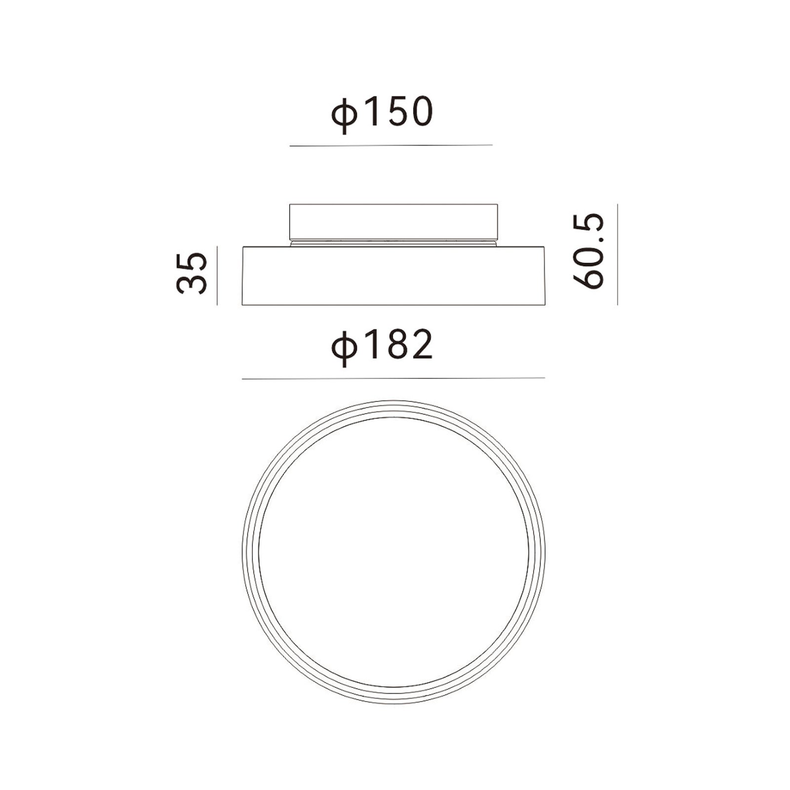 Molto Luce LED-Außen-Deckenlampe Nona, Ø 18,2 cm, anthrazit