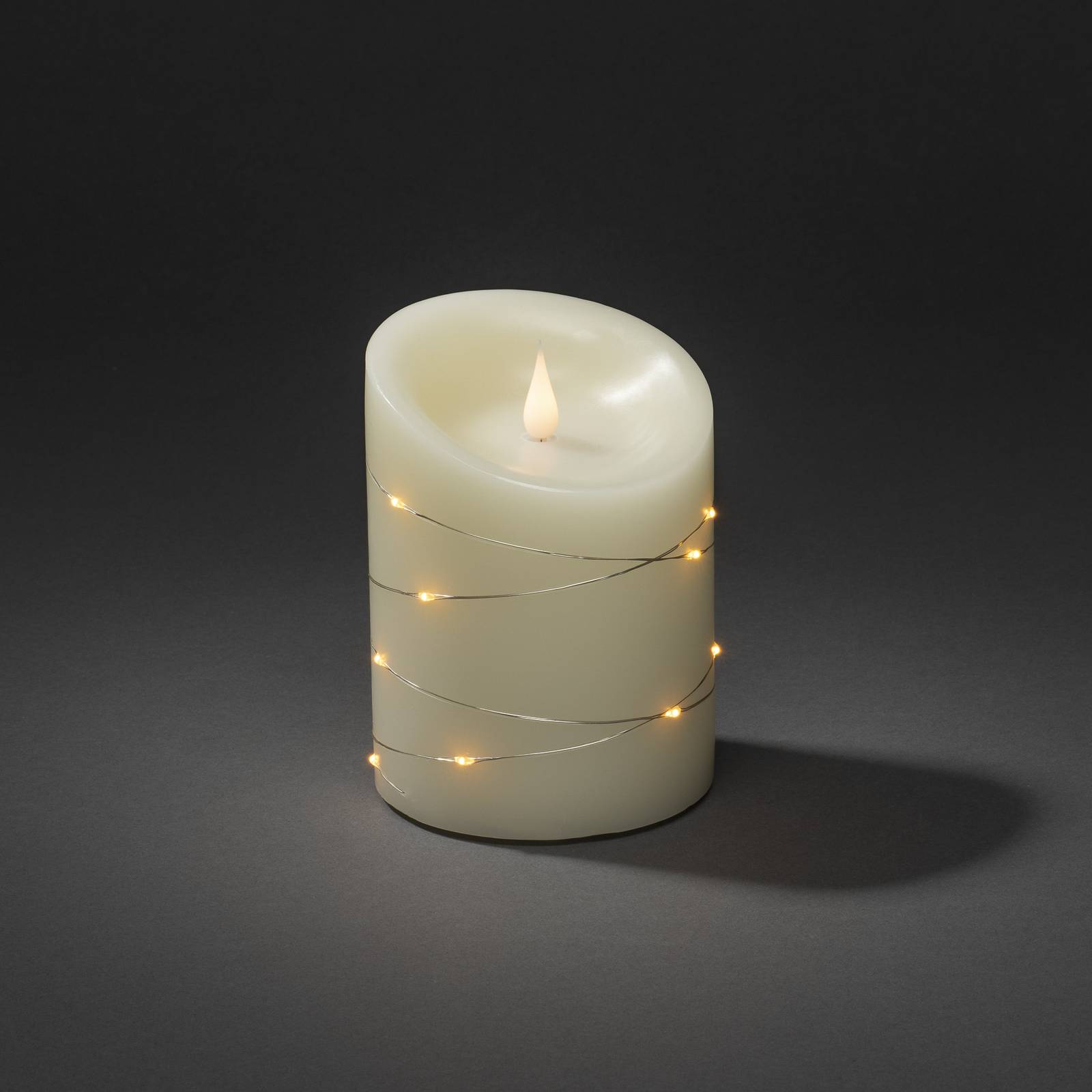 LED vosková sviečka krémová Farba svetla jantárová Výška14cm