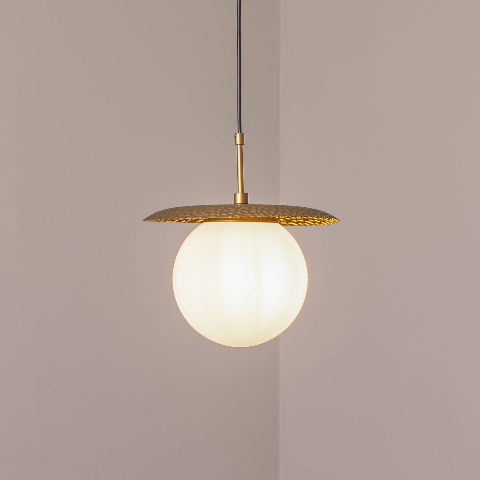 Hängeleuchte Anemon, goldfarben, Glas, Ø 30 cm, E27 günstig online kaufen