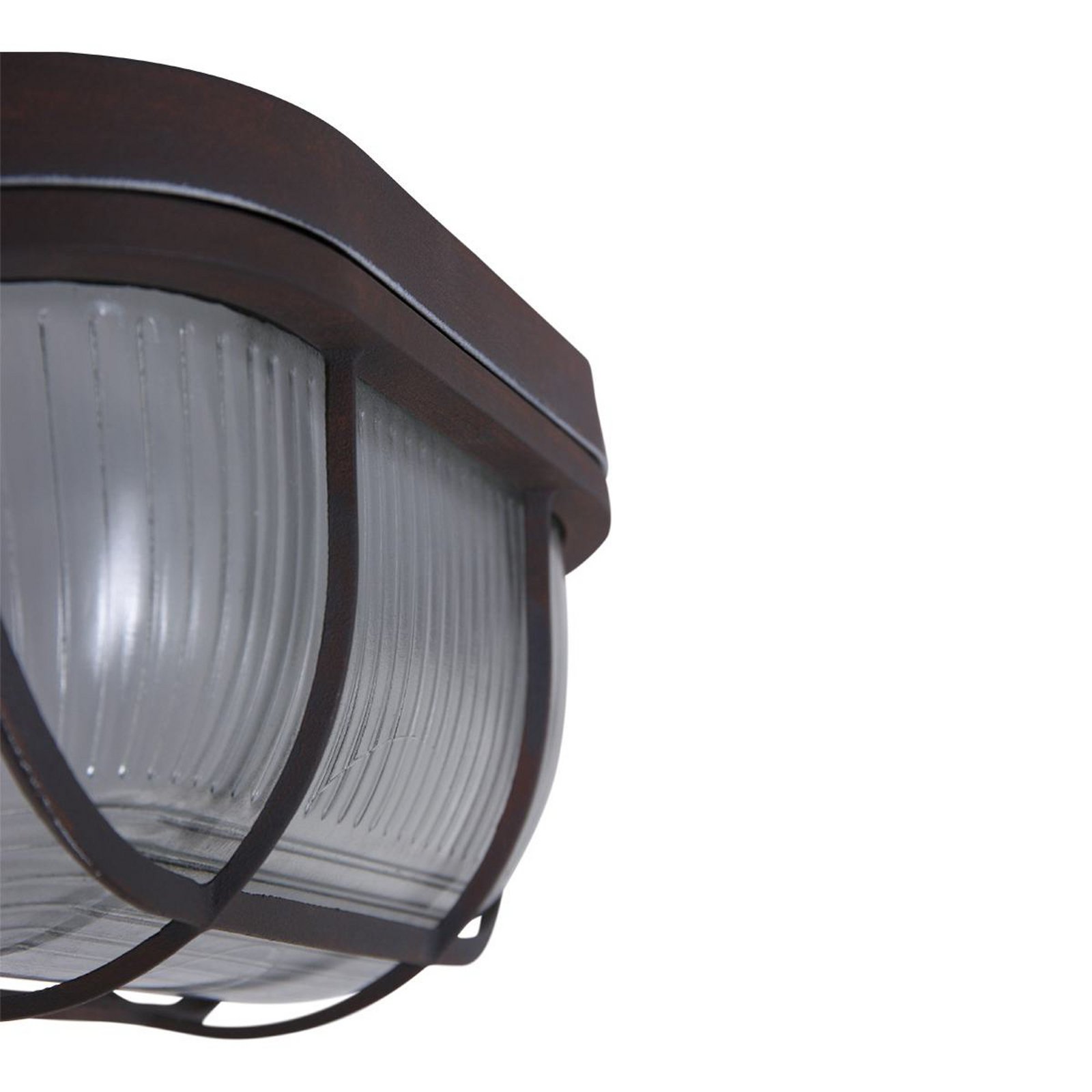 Deckenleuchte Lisanne, braun, oval, Metall, Glas, E27