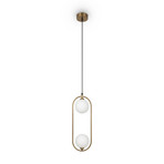 Maytoni Ring pendant light, 2-bulb, white glass shades