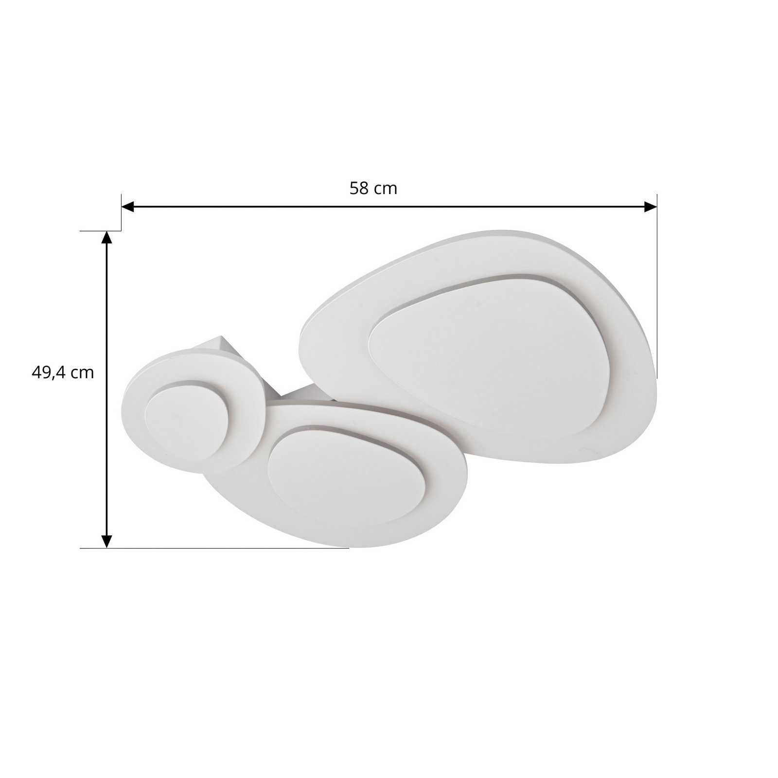 Delar LED-loftlampe, 60 x 60 cm, CCT, dæmpbar - Lindby