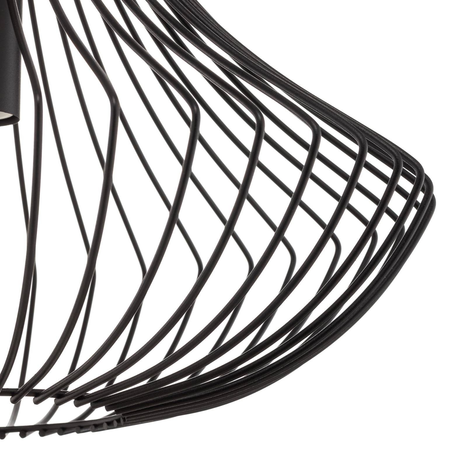 Lampa wisząca Cage w kolorze czarnym z kloszami w kształcie klatki