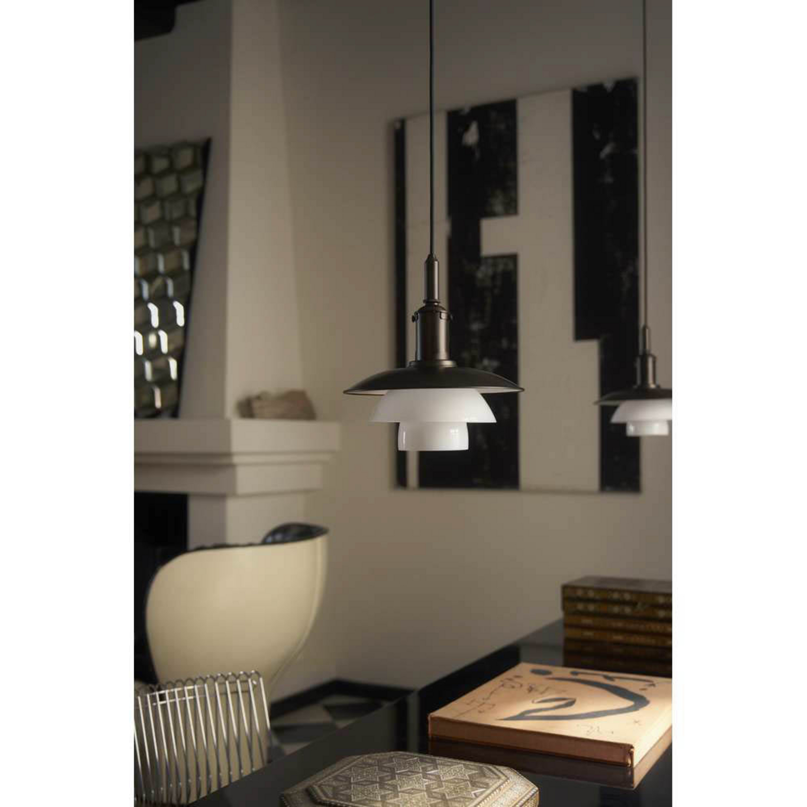 PH 3/3 Riippuvalaisin Aged Brass/Opaali Glass - Louis Poulsen