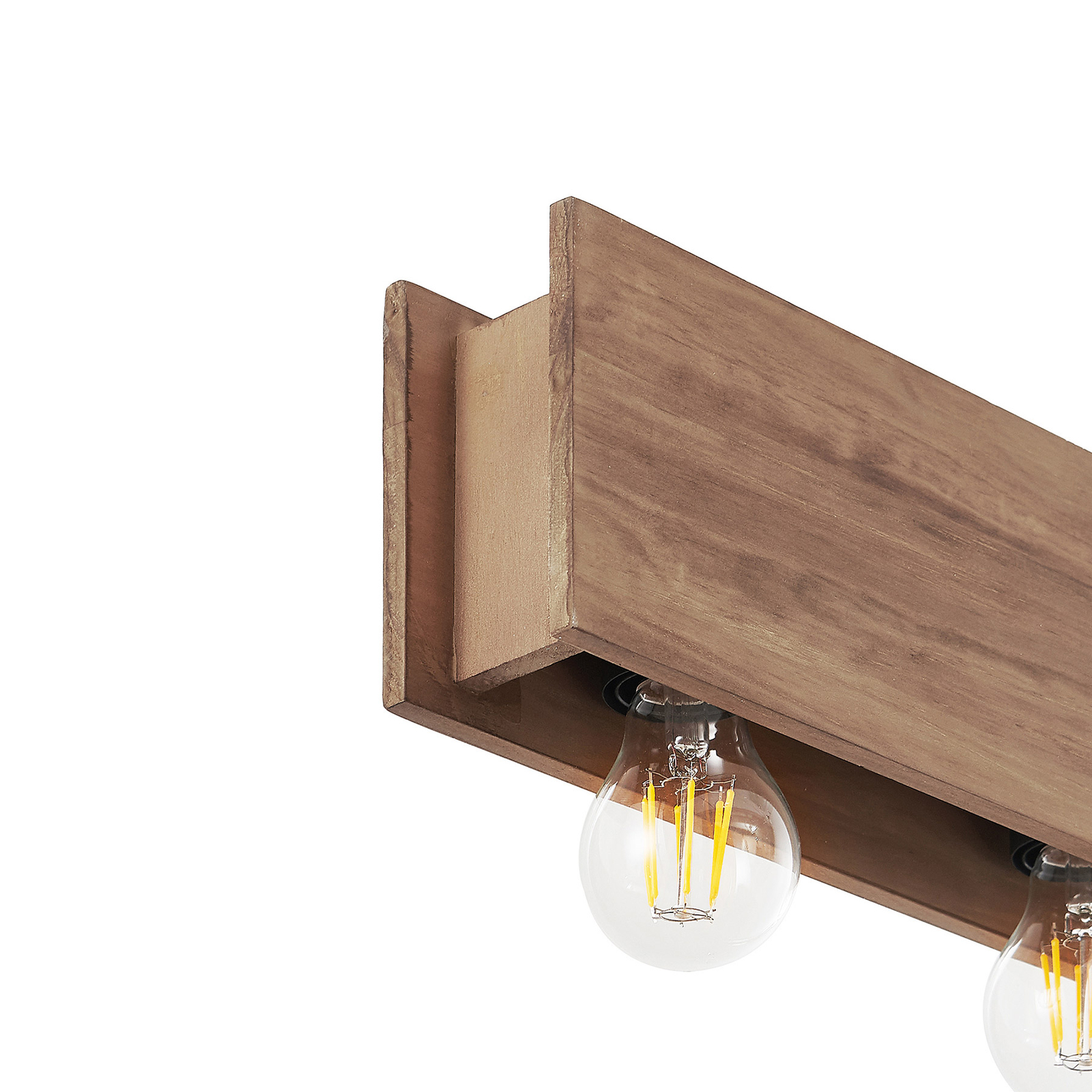 Lindby Malwin suspension en bois, longue, 6 lampes, E27