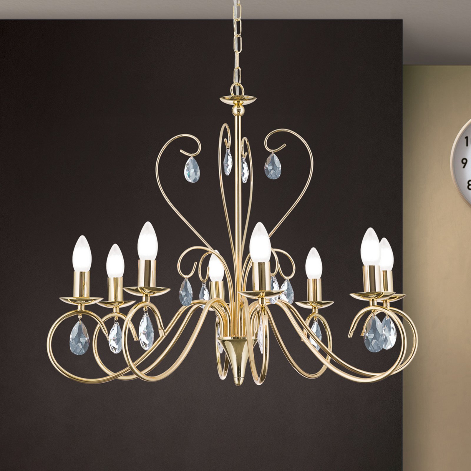 Fioretto Chandelier Graceful Eight Bulbs Gold