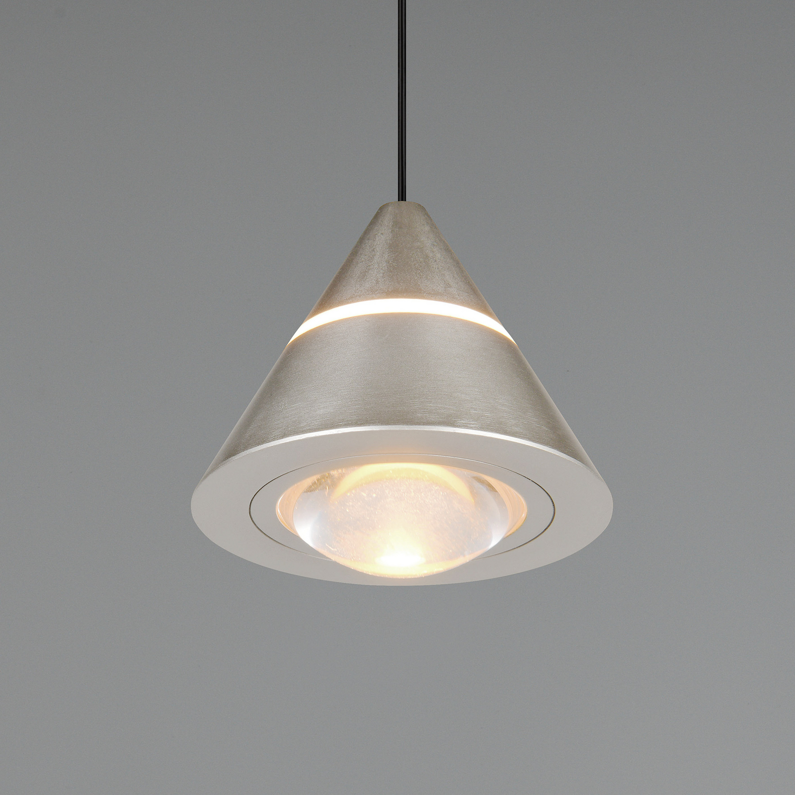 LED-pendellampe Romeo, Ø 14 cm, nikkelfarget, metall, CCT