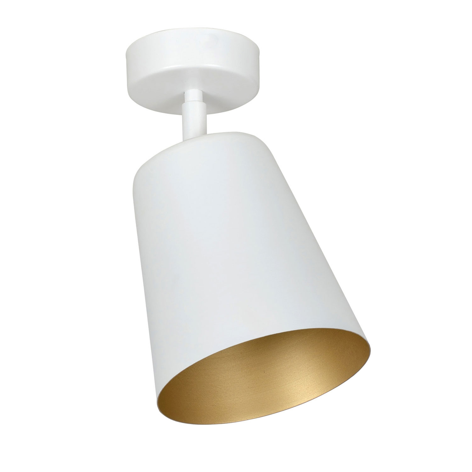 Prism ceiling spotlight steel one-bulb, white/gold