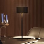 Calex LED-akku-pöytävalaisin Serino, musta, alumiini, 2700 K