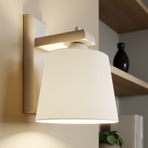 Applique Sweden avec support bois, vieux blanc