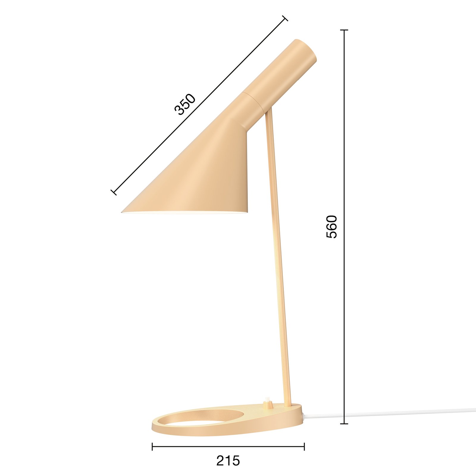 Louis Poulsen AJ Mini dizajnerska namizna svetilka sand