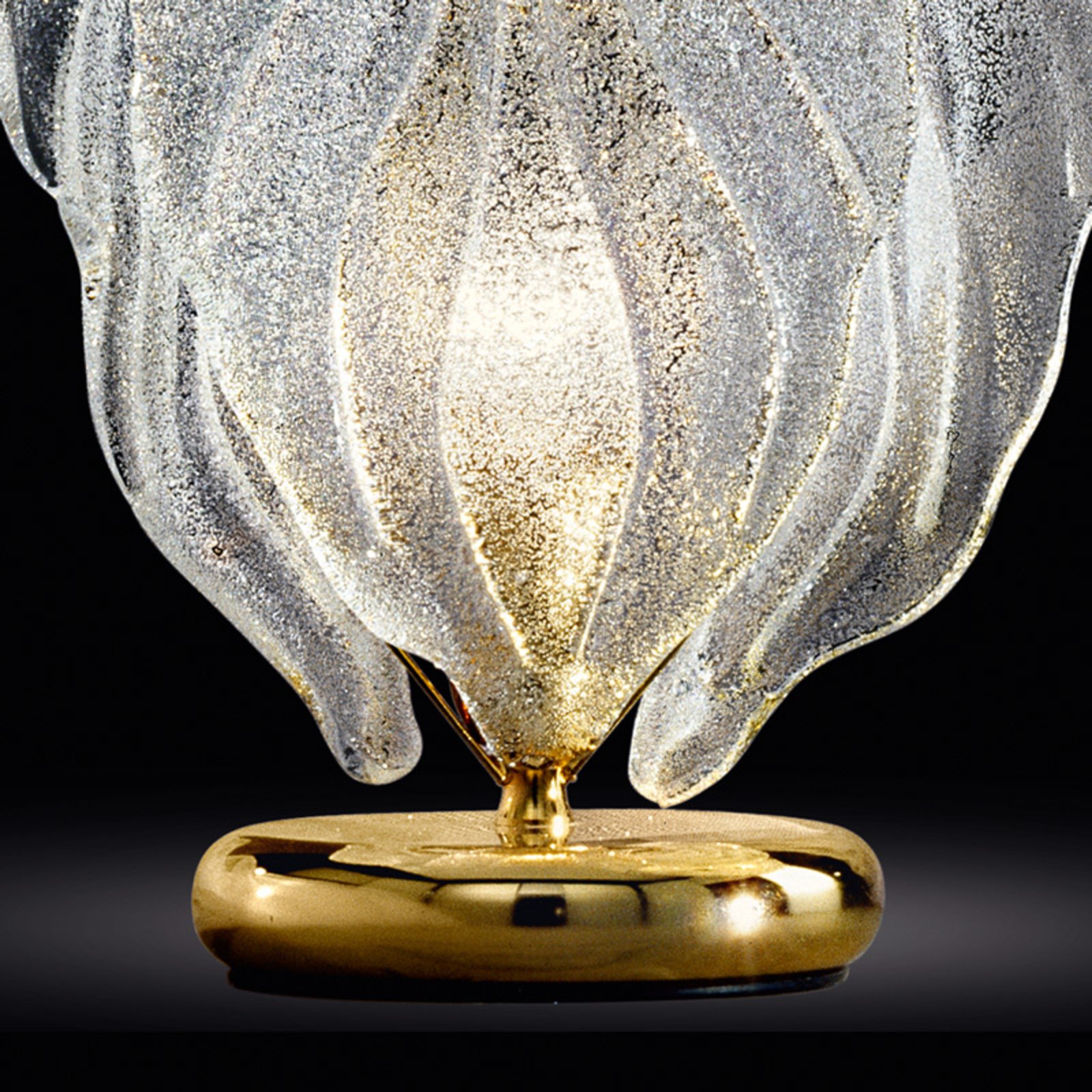 Exclusive glass table lamp Foglie, Murano glass