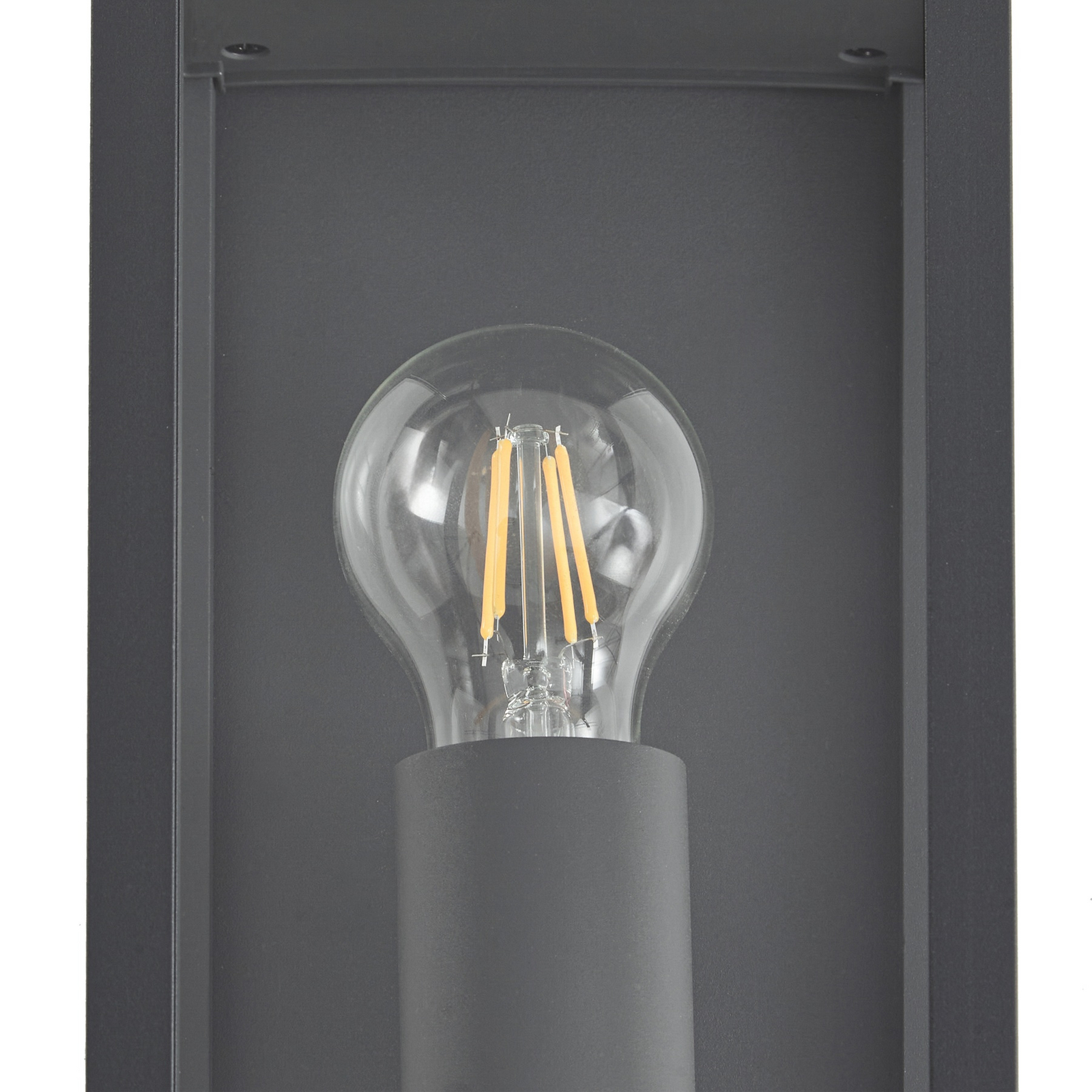 Aplique para exterior Lindby Peldar, antracita/transparente, 26 cm, sensor