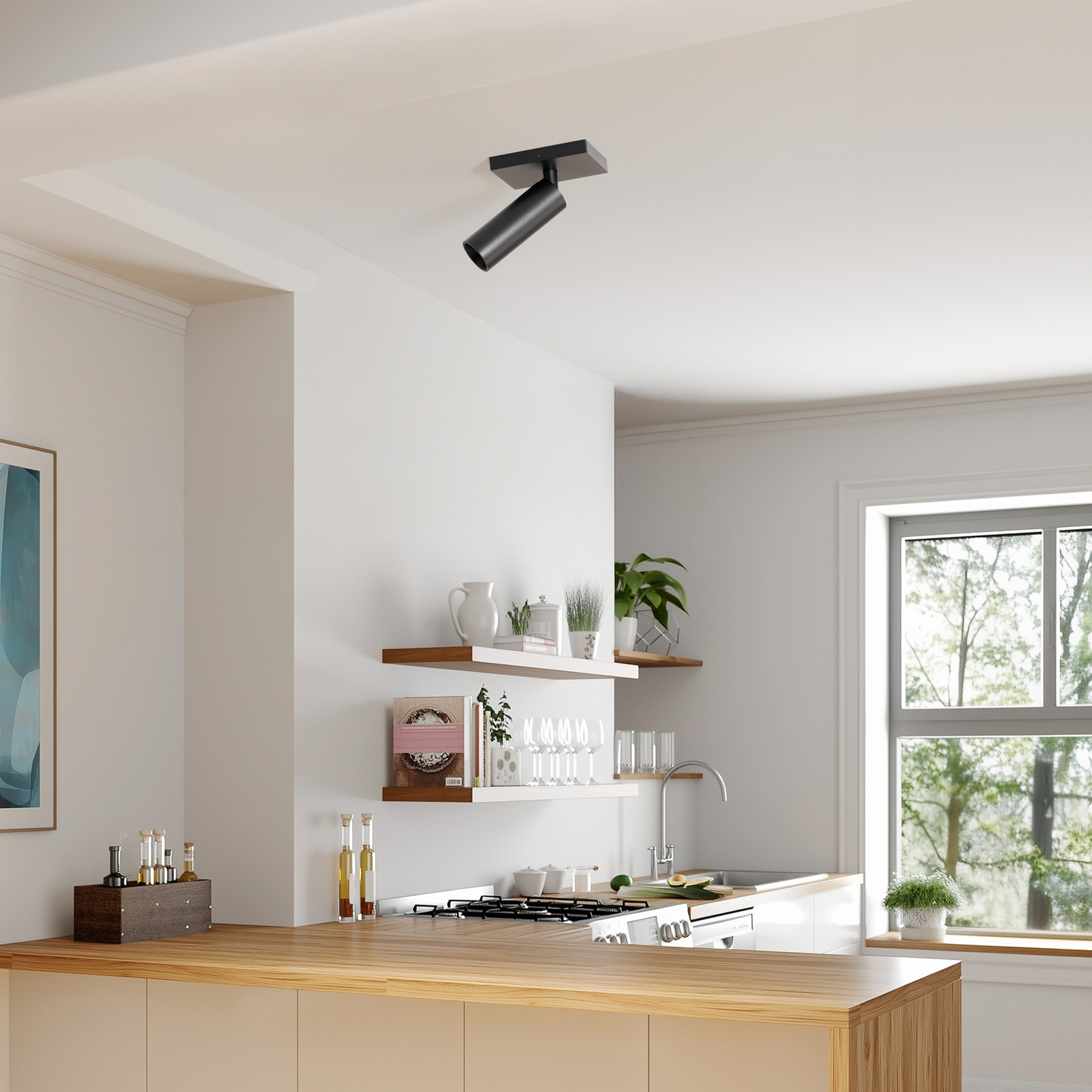 Arcchio Faretto da soffitto Brinja Slim, nero, 1 lampadina GU10 MR11 Arcchio Faretto da soffitto Brinja Slim, nero, 1 lampadina GU10 MR11