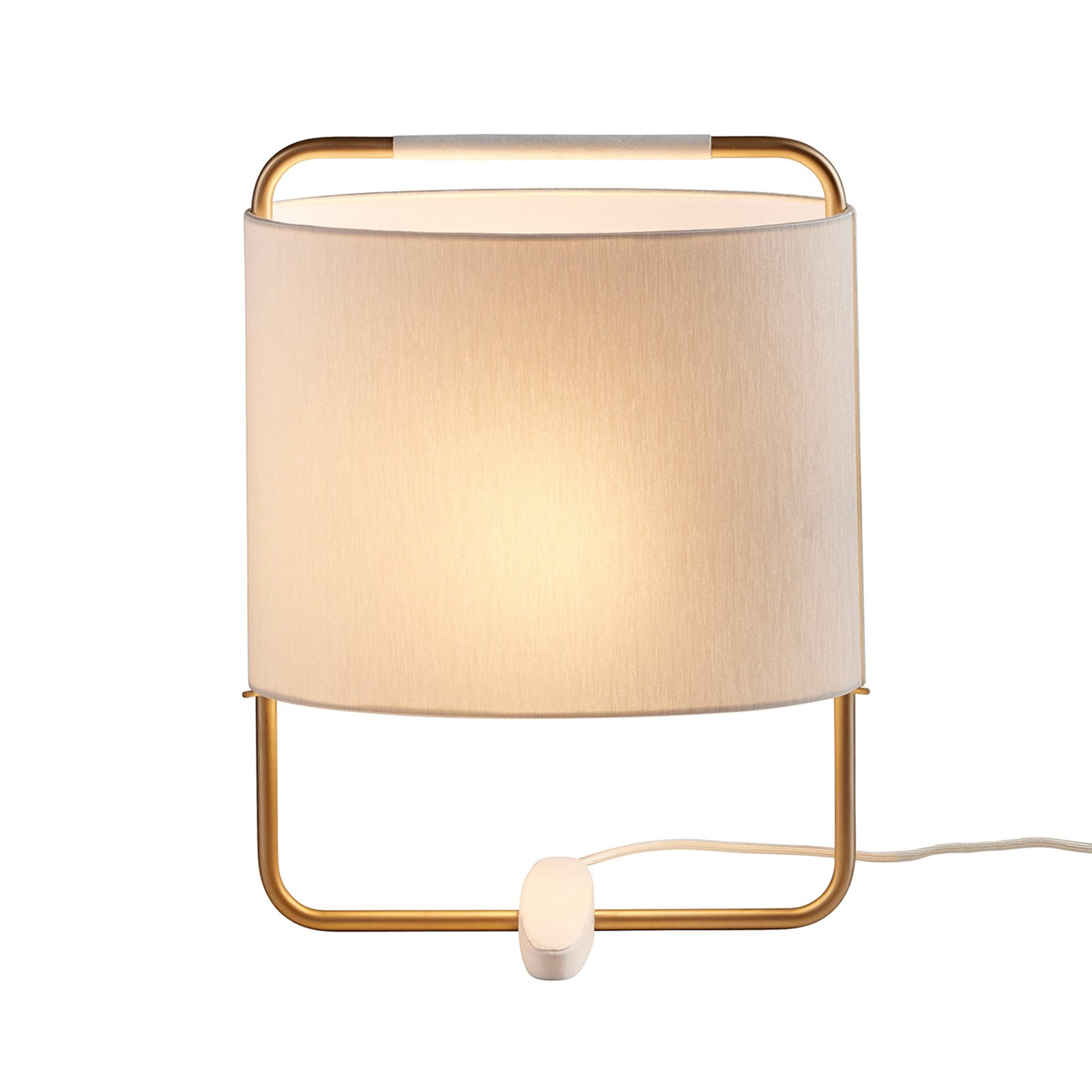Lámpara de mesa Margot alto 44cm beige oro, blanco