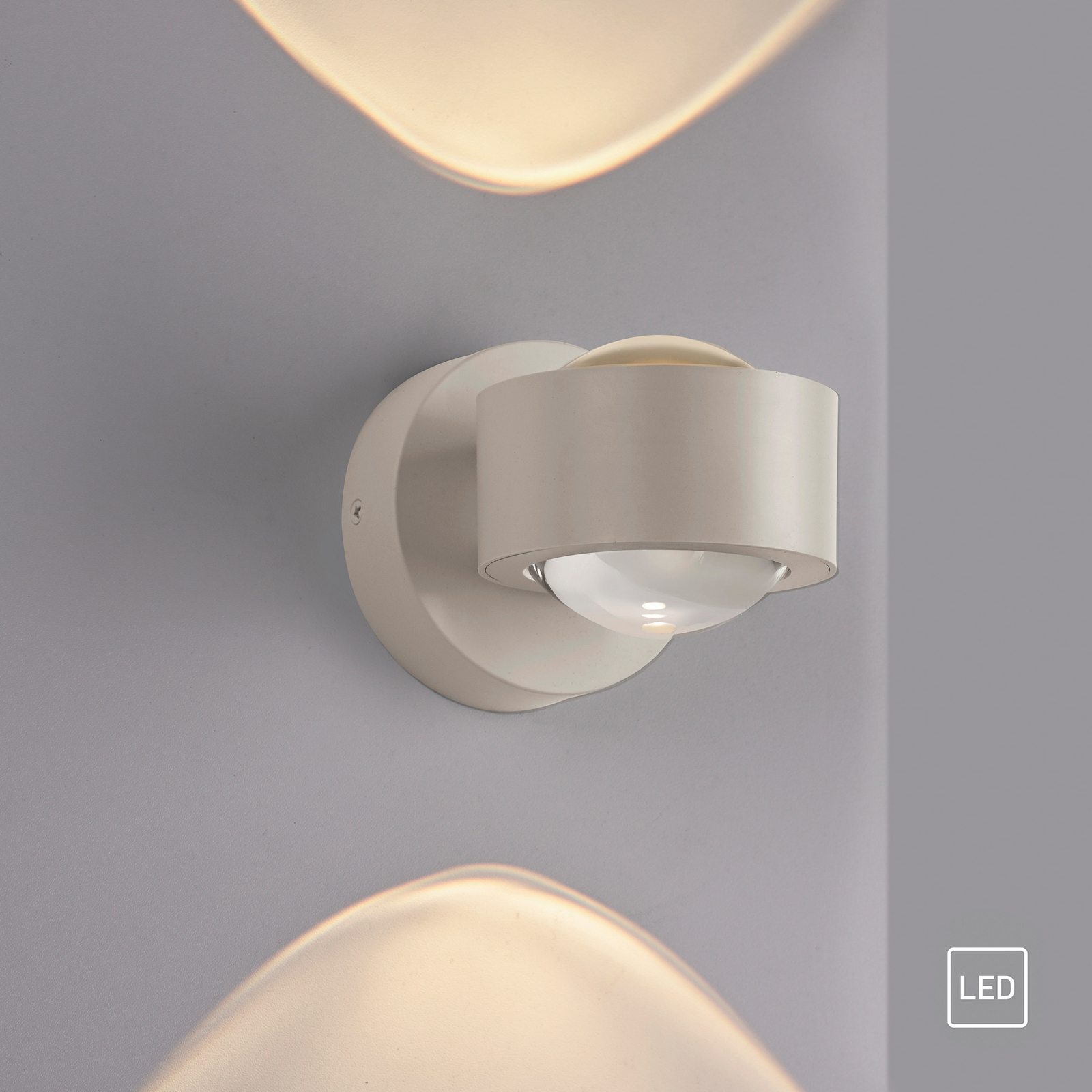 Schöner Wohnen LED wall lamp Chia, sand breeze 3,000 K up/down Schöner Wohnen LED wall lamp Chia, sand breeze 3,000 K up/down