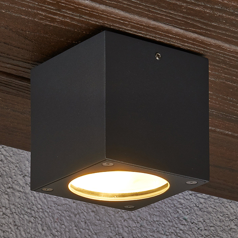 Eckige LED-Deckenleuchte Meret für außen