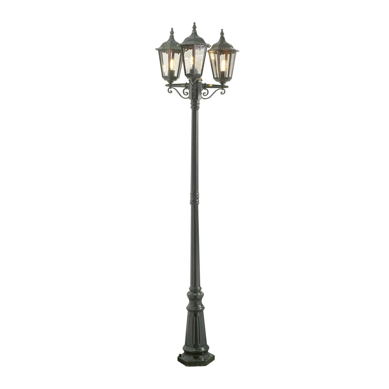 Firenze lamp post, 3-bulb, green