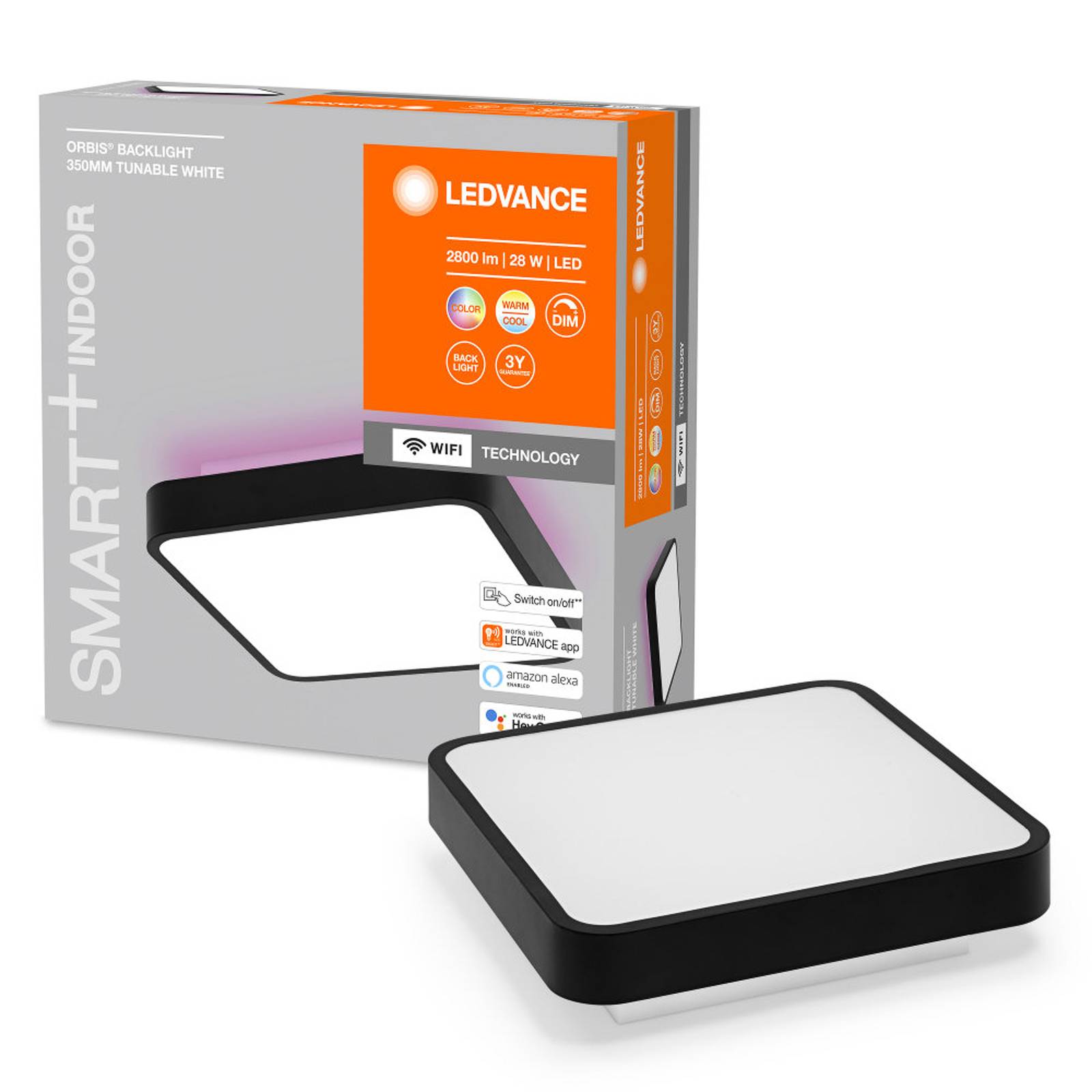 LEDVANCE SMART+ WiFi Orbis Backlight schwarz 35x35