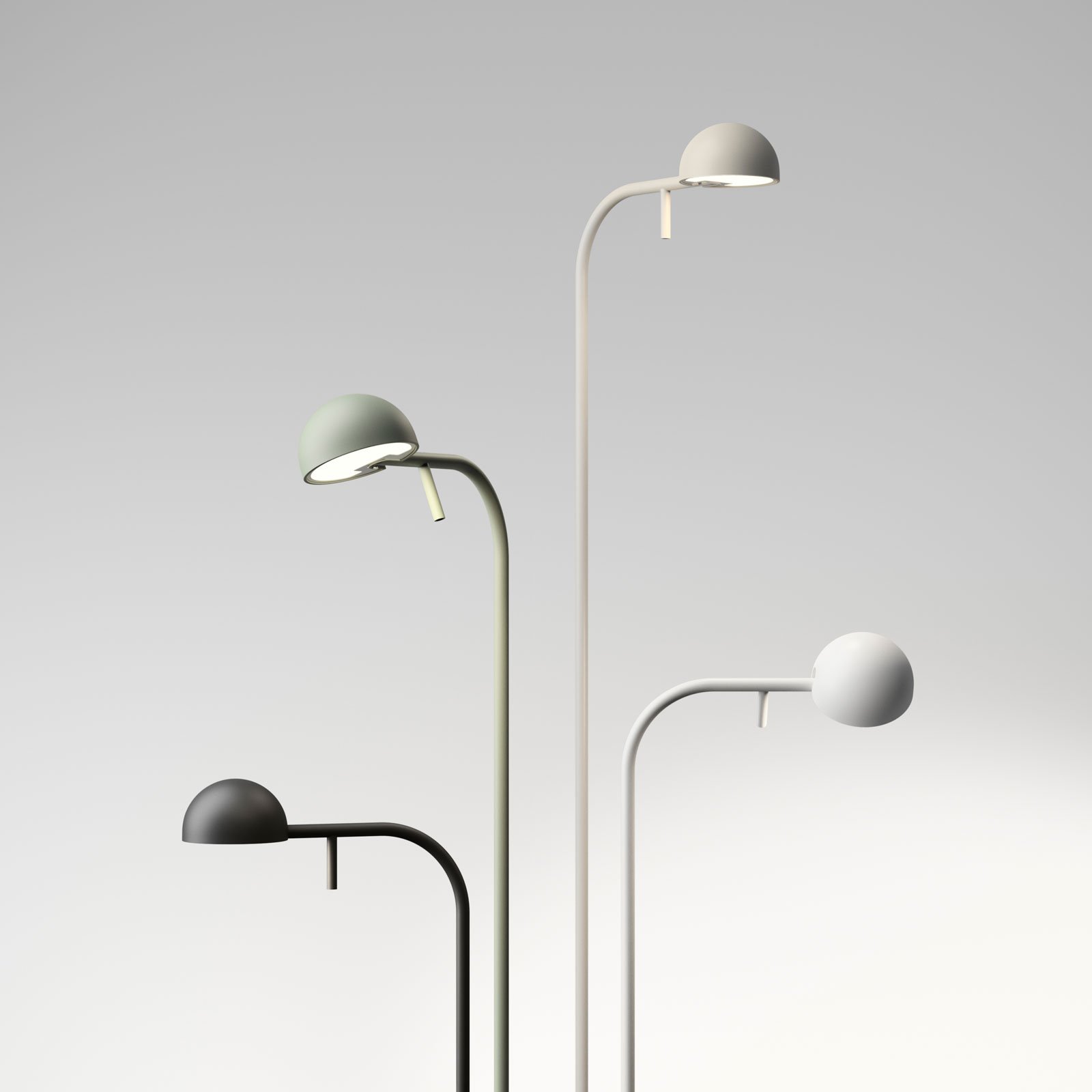 Vibia Pin, 1660 LED-gulvlampe, 125 cm, hvit