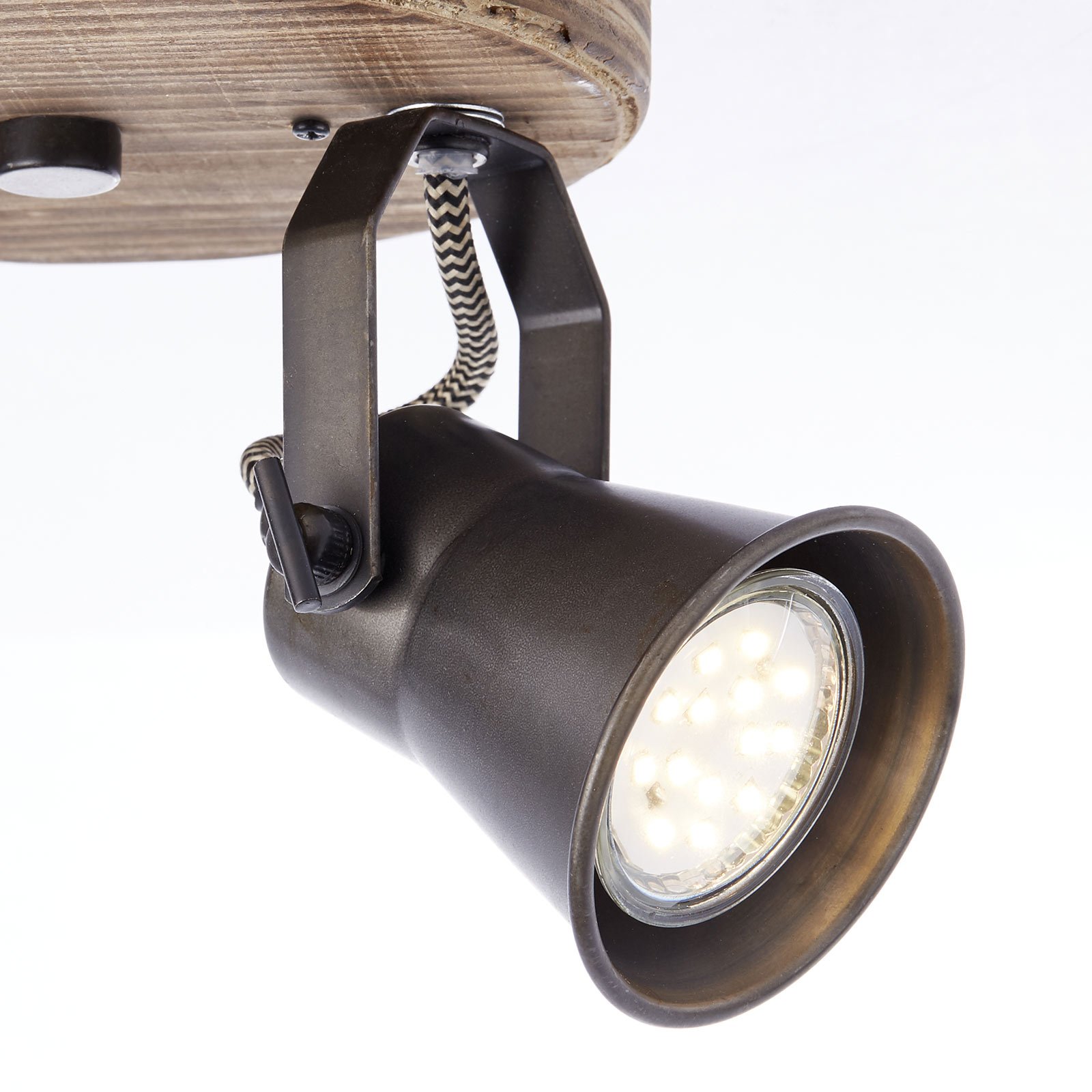 Прожектор за таван Seed, с две светлини, черен