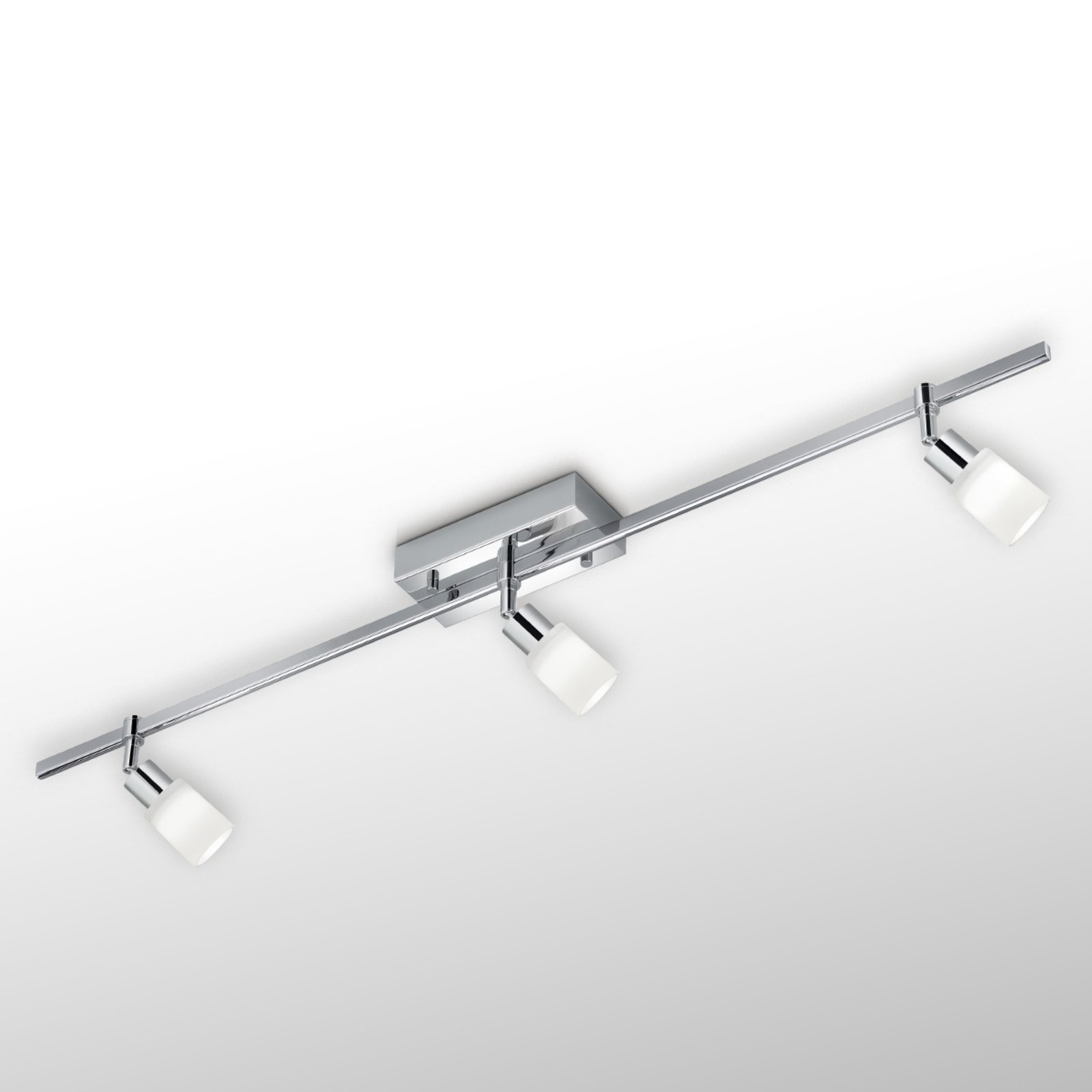 Knapstein LED ceiling light Siara, three-bulb, chrome, for Living / Dining Room, metal, glass, 4.5 W, energy efficiency: A+, L: 100 cm