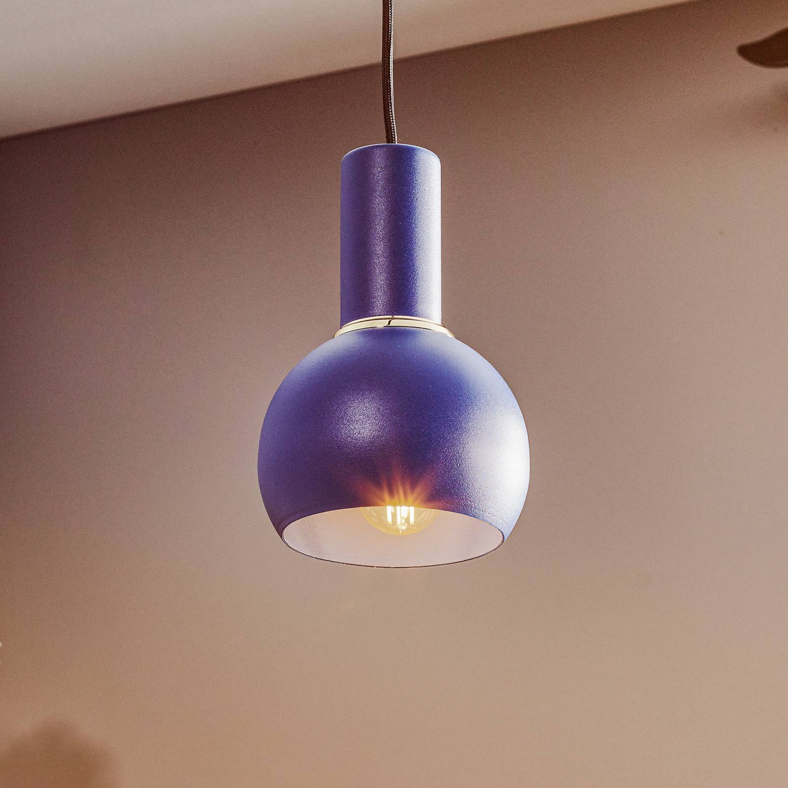 Hanglamp Selma, 1-lamp, blauw Ø 14 cm