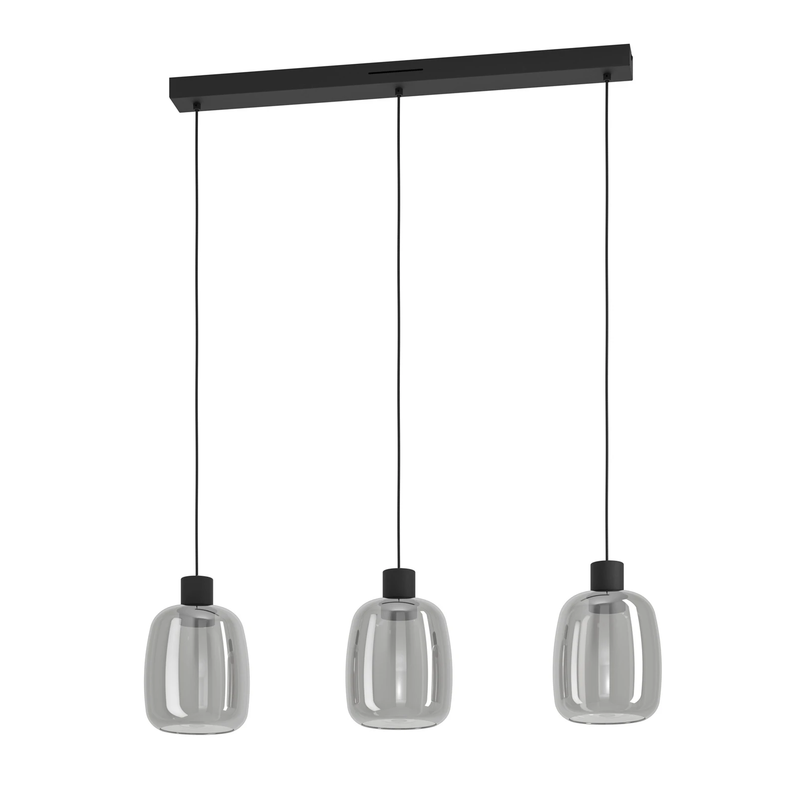 EGLO connect LED-Hängelampe Molochio-Z, 3-fl., schwarz, klar