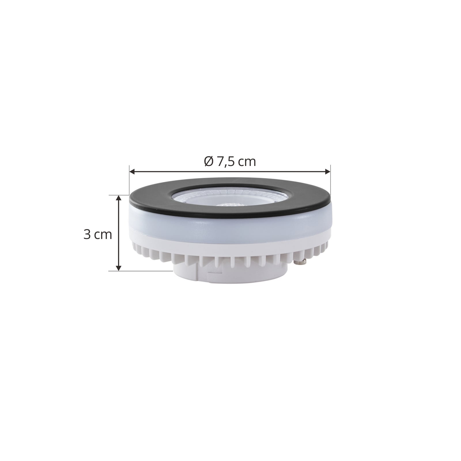 Lindby LED-pære, GX53, 4,8 W, svart, 4000 K, 7,5 x 3 cm