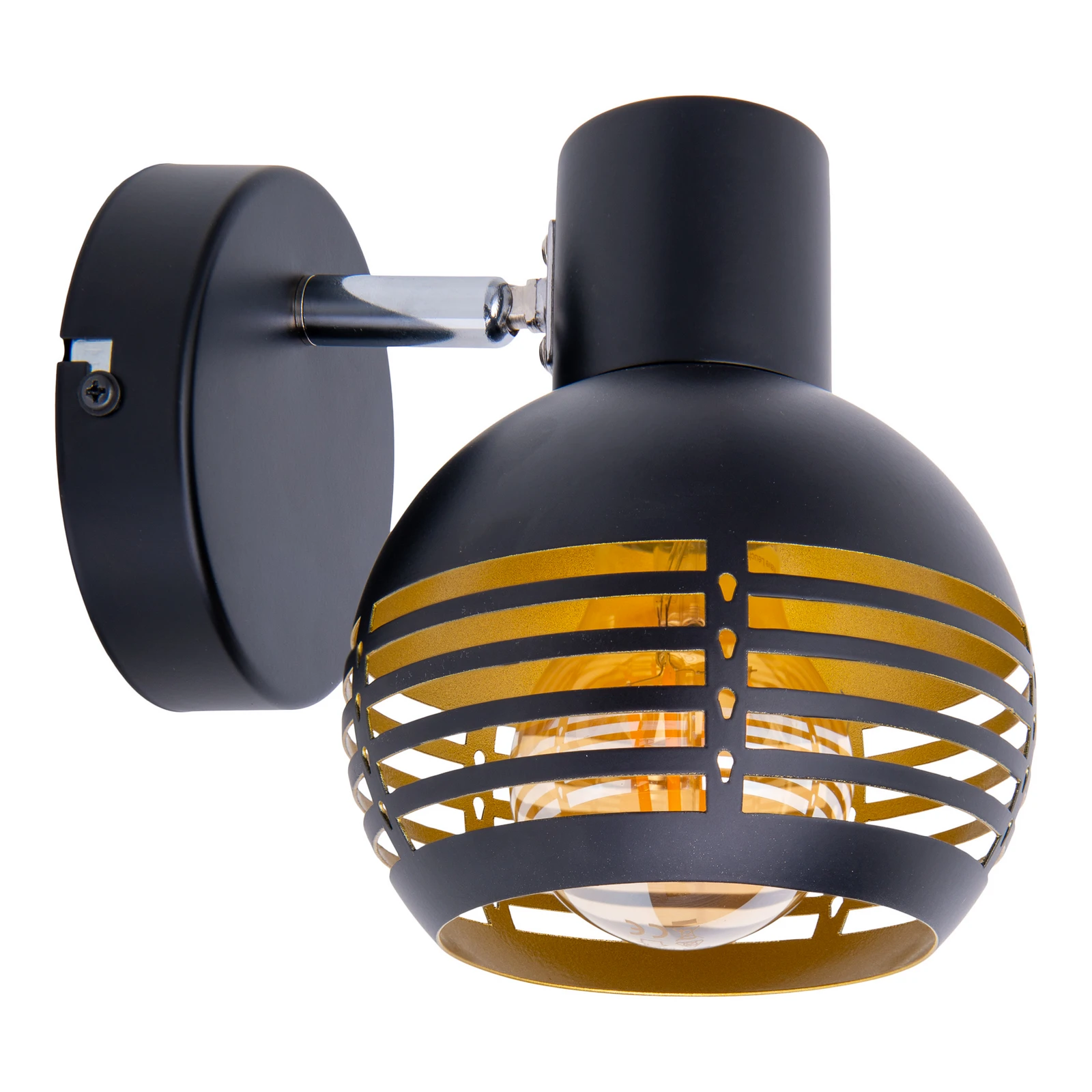 Aplică de perete Casco, 1 bec, negru