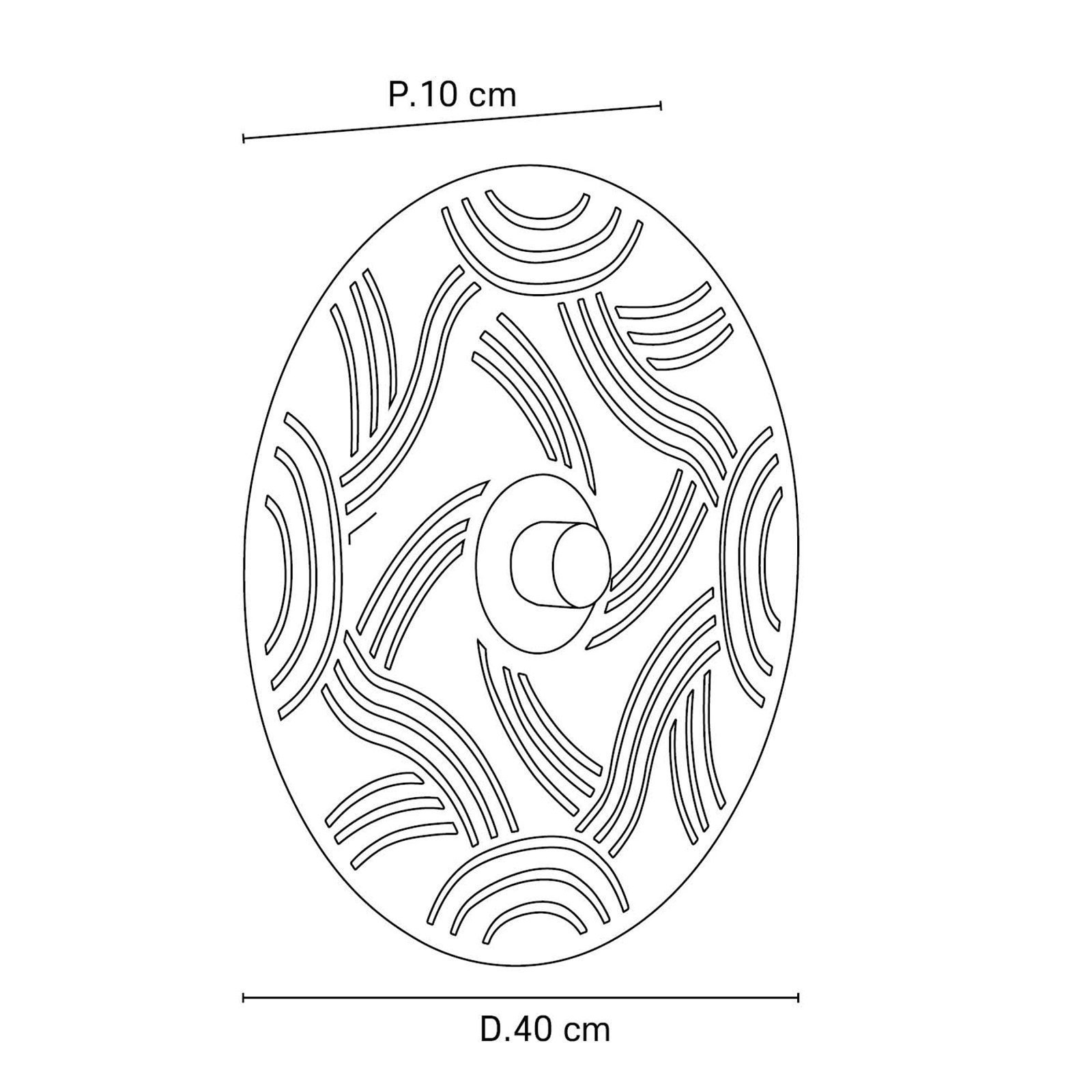 Ariane Wandleuchte, Ø 40 cm schwarz - MARKET SET