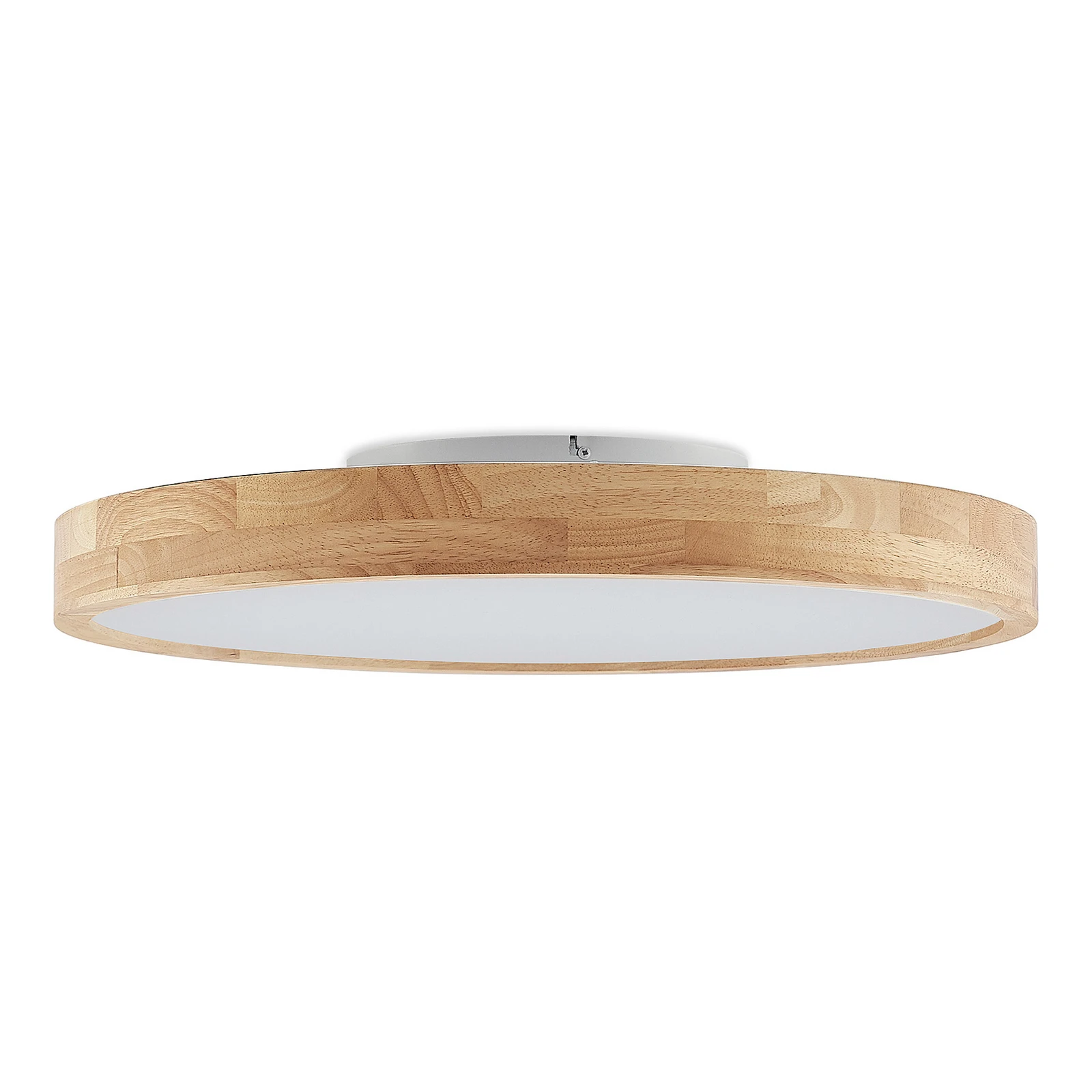 Lindby LED-Deckenlampe Lanira, Ø 60 cm, Holz, Remote, CCT
