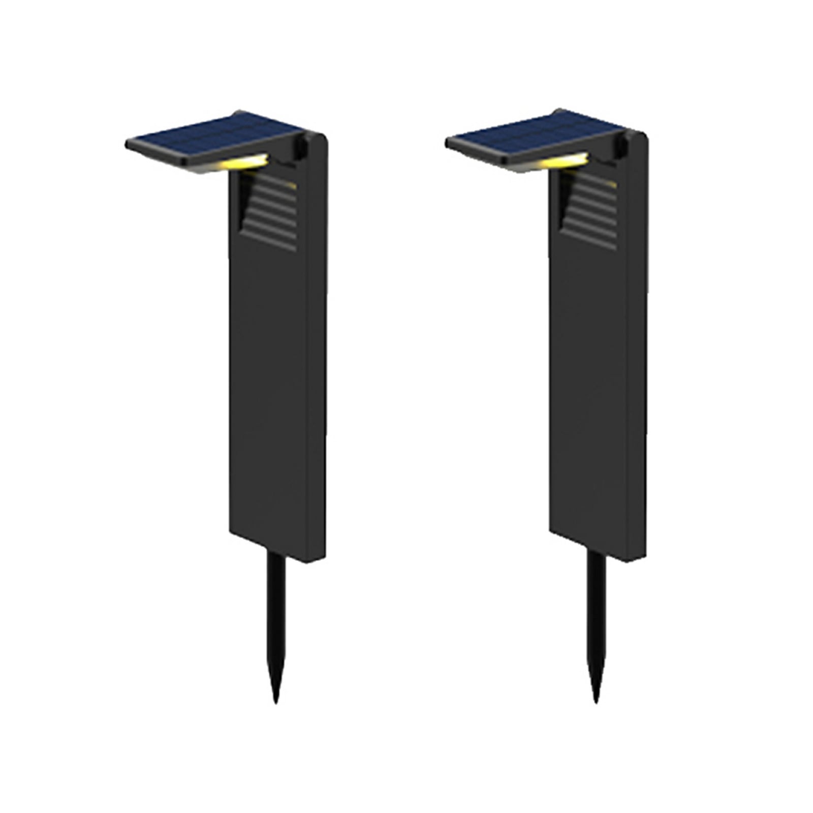 Ostry LED solar pillar light, black, with ground spike, set of 2, IP65