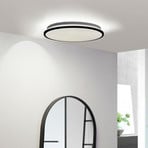 Lindby LED griestu gaismeklis Glane, Ø 38 cm, melns/balts, IP44