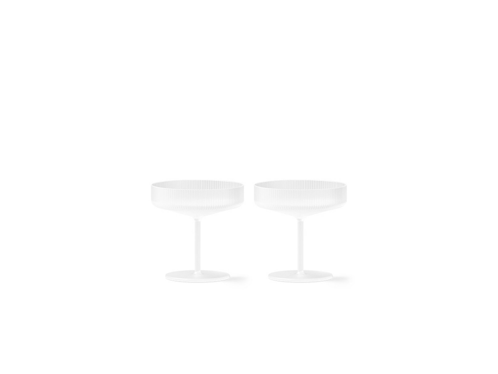 Ripple Champagne Saucers Set of 2 Frosted - Ferm Living