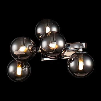 Maytoni Dallas vägglampa med 5 glaskulor, krom