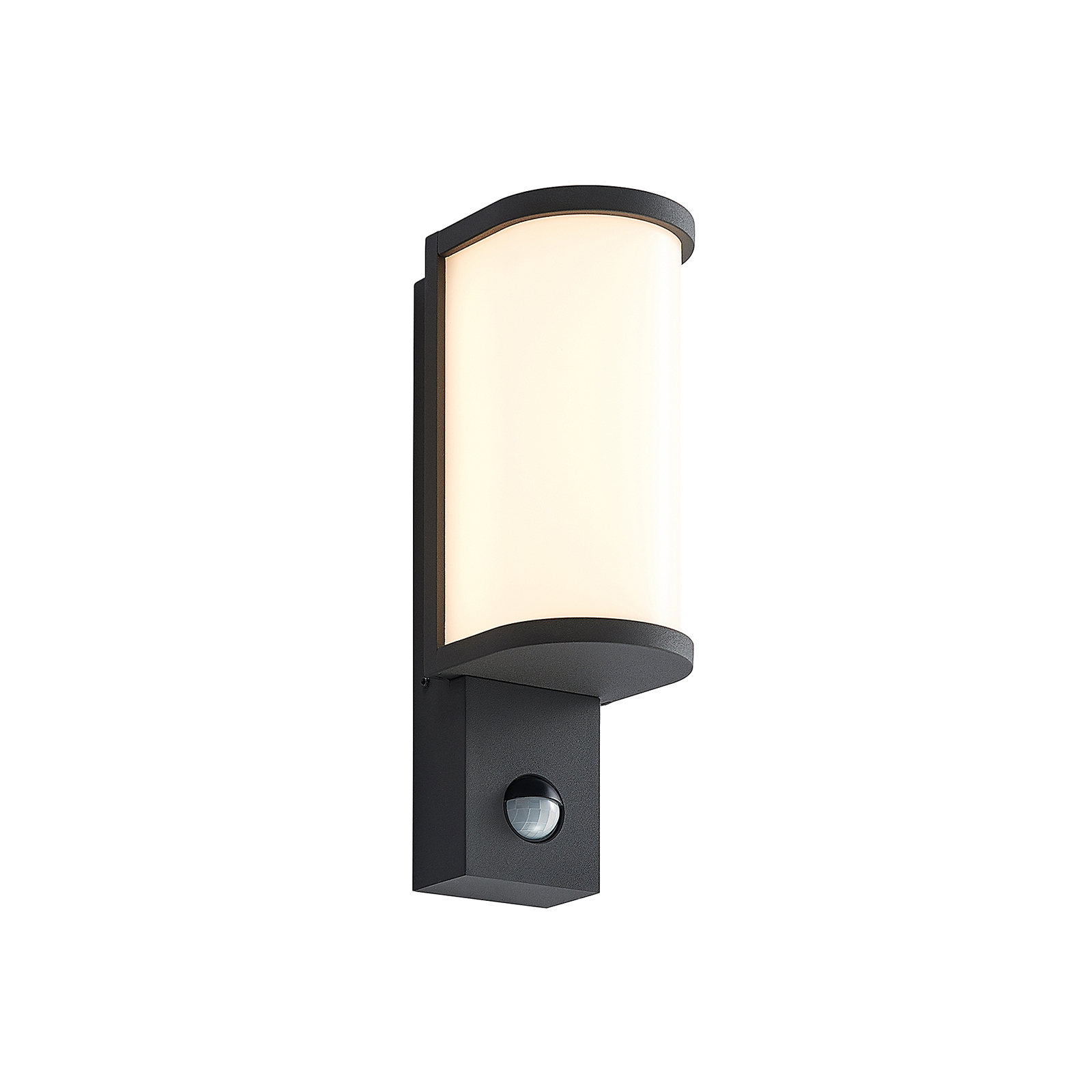 Lucande Jokum LED outdoor wall lamp, IP54, sensor