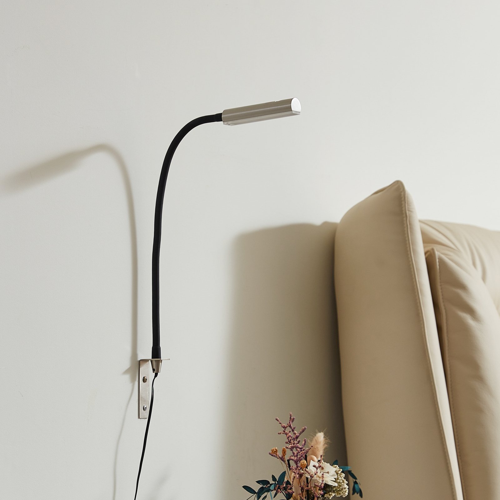 Flexola Square LED Wandlamp Nickel - Lindby